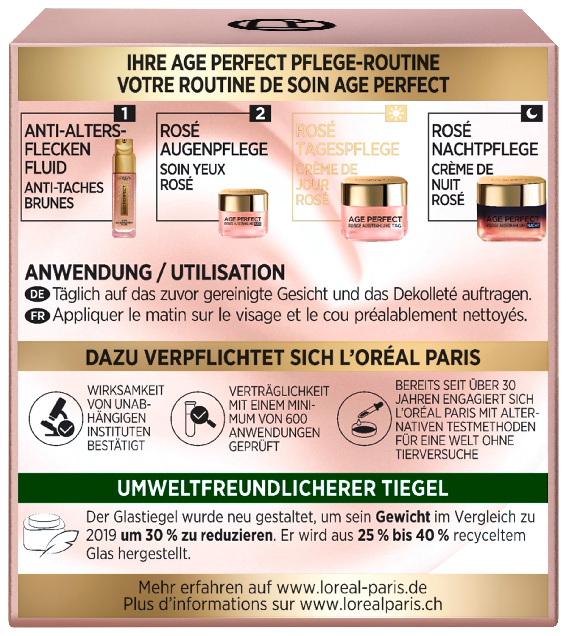 L'ORÉAL PARIS Feuchtigkeitscreme »Age Perfect Golden Age Rosé-Tagespflege«, mit hoher Wirksamkeit