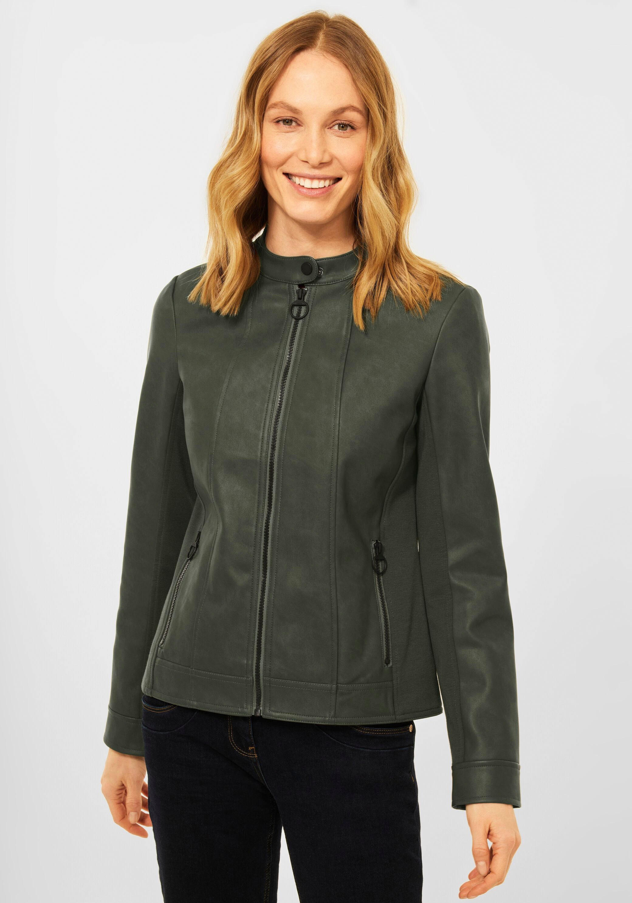 Cecil Lederimitat-Blazer, in Leder-Optik