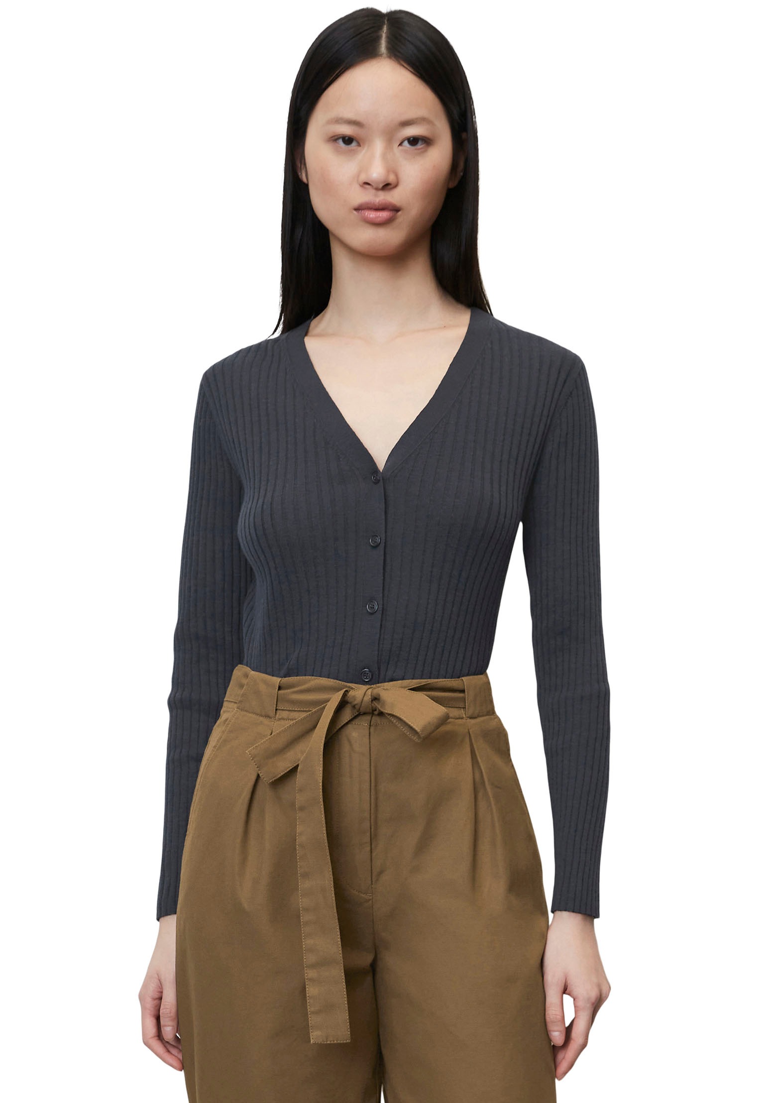 Marc O'Polo Strickjacke, im formschönen Rippstrick kaufen