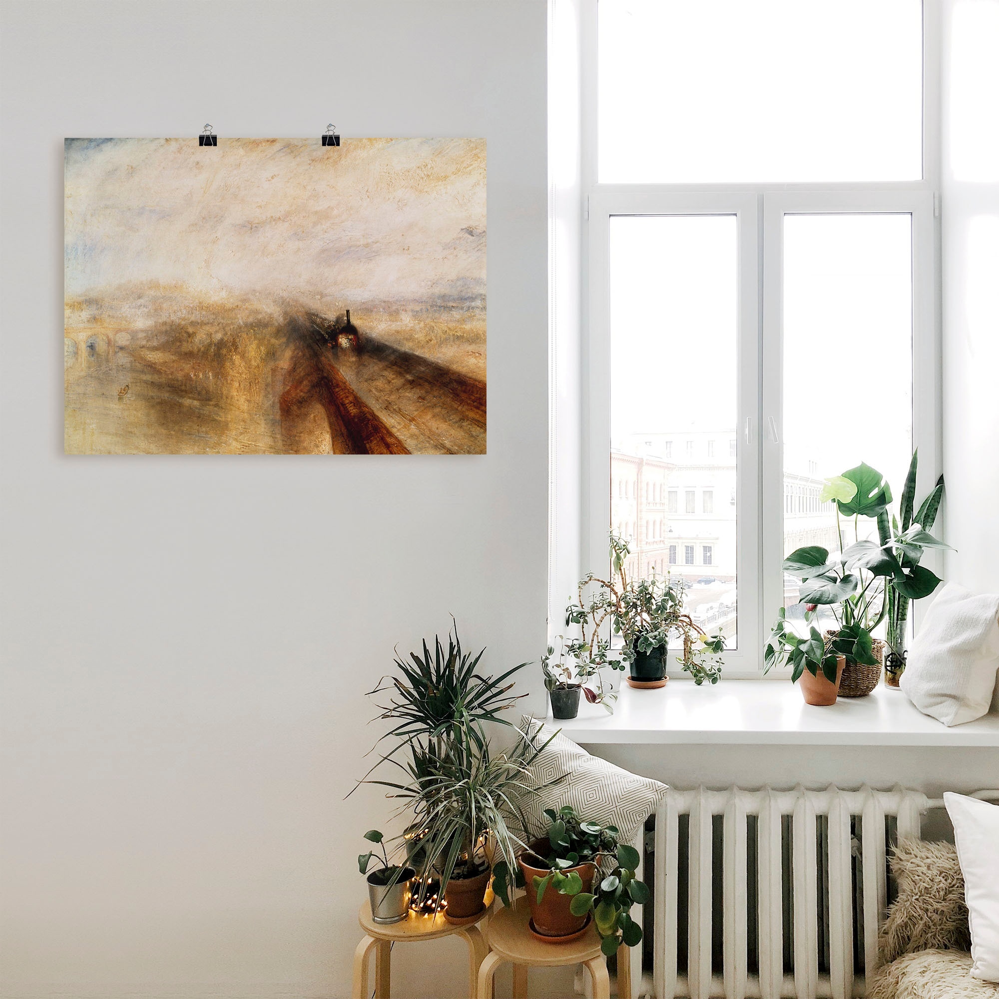 Artland Wandbild »Regen, Dampf und Geschwindigkeit«, Züge, (1 St.), als Leinwandbild, Wandaufkleber oder Poster in versch. Größen
