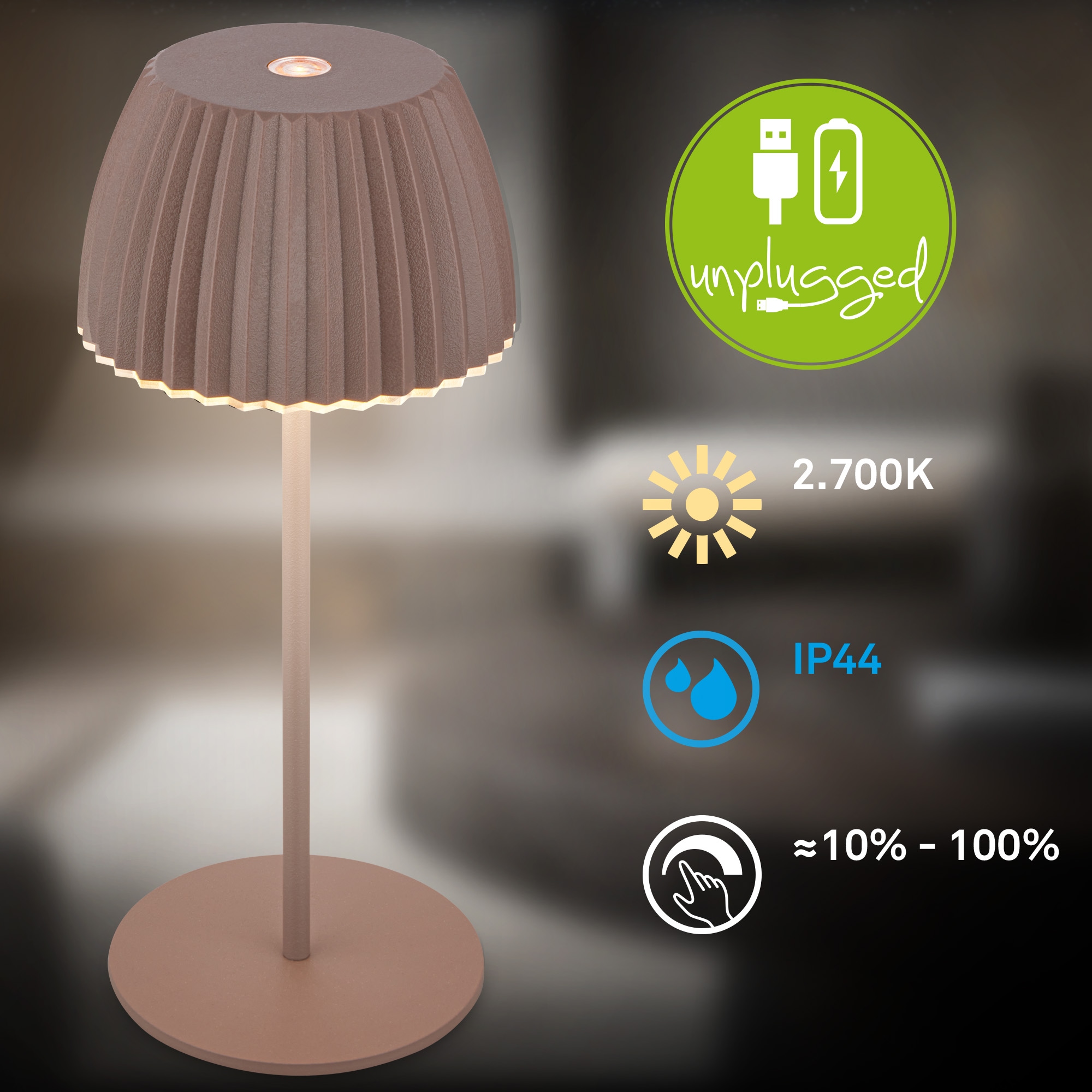 Briloner Leuchten LED Tischleuchte »Akku LED Tischleuchte« LED-Modul