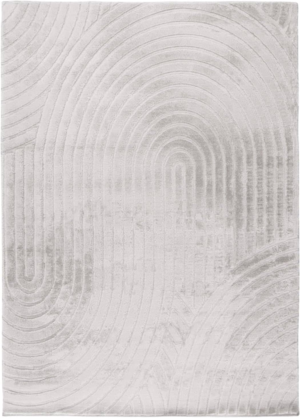 Carpet City Teppich »WAVES 501« rechteckig 12 mm Höhe Kurzflor, Hochtief-Muster/ 3D-Effekt, Uni, Wohnzimmer, Schlafzimmer