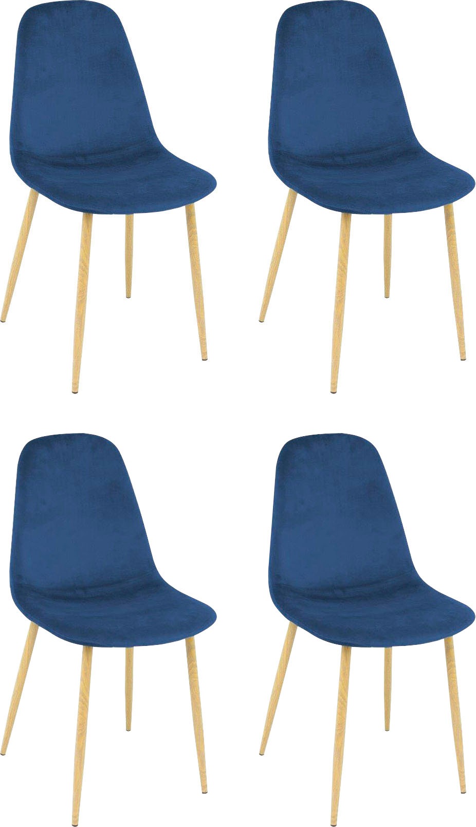 Paroli Polsterstuhl »Skadi«, (Set), 4 St., Velourstoff fein, (2 oder 4 Stück), mit Veloursbezug und in 2 Gestellfarben