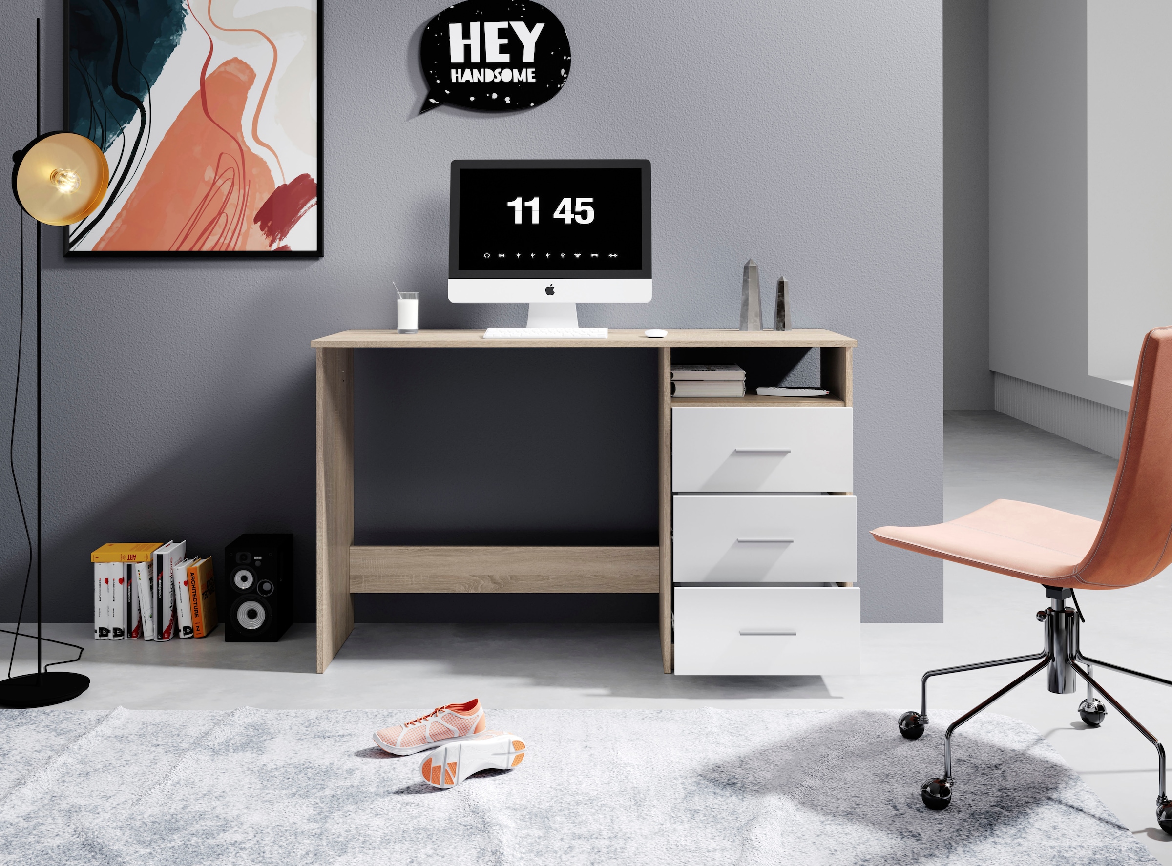 BEGA OFFICE Schreibtisch »Adria«, mit Schubkasten abschließbar, Schubkästen  Rechts oder links montierbar kaufen bei OTTO