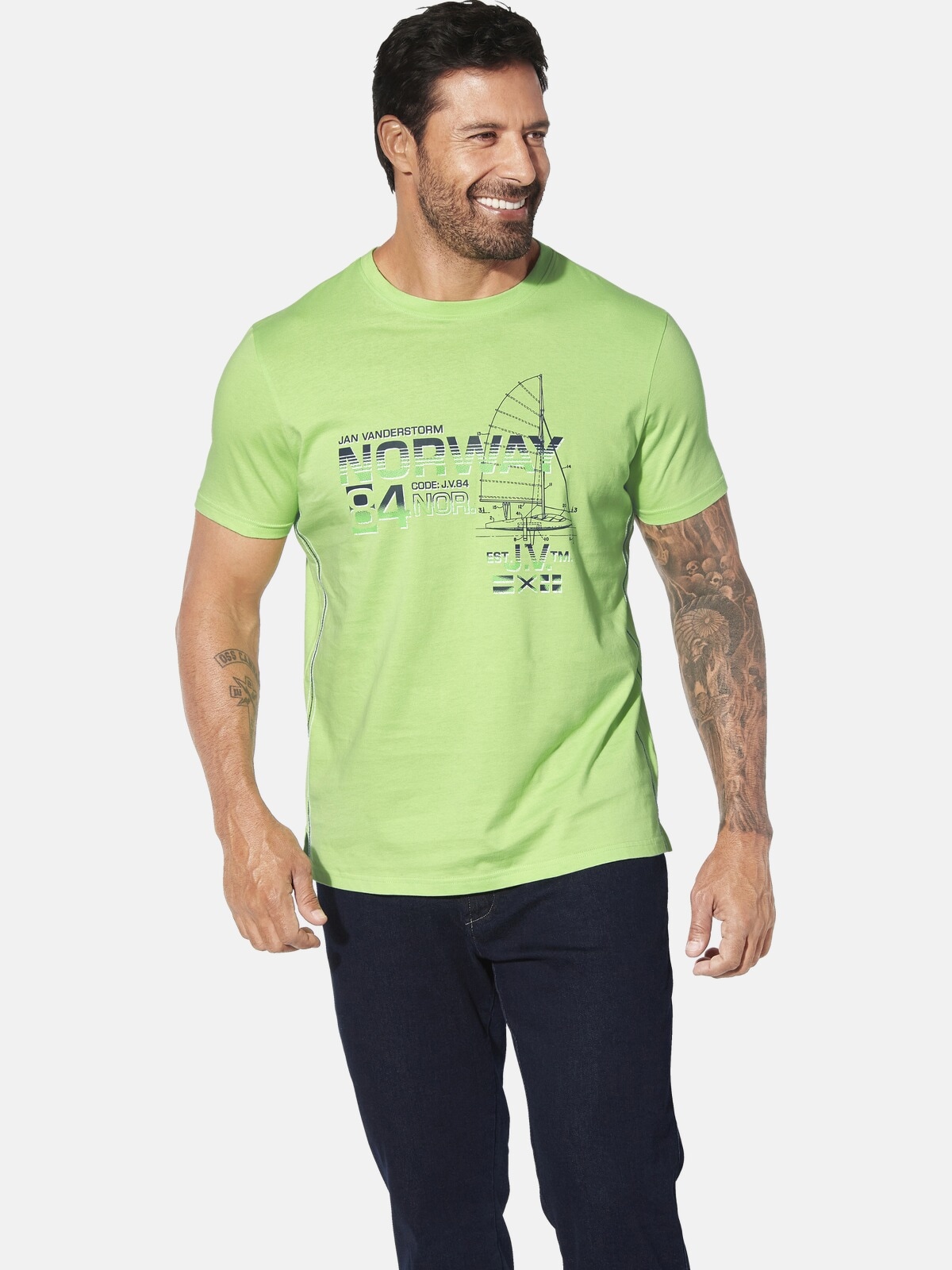 Jan Vanderstorm Rundhalsshirt »T-Shirt EILI«, (1 tlg.)
