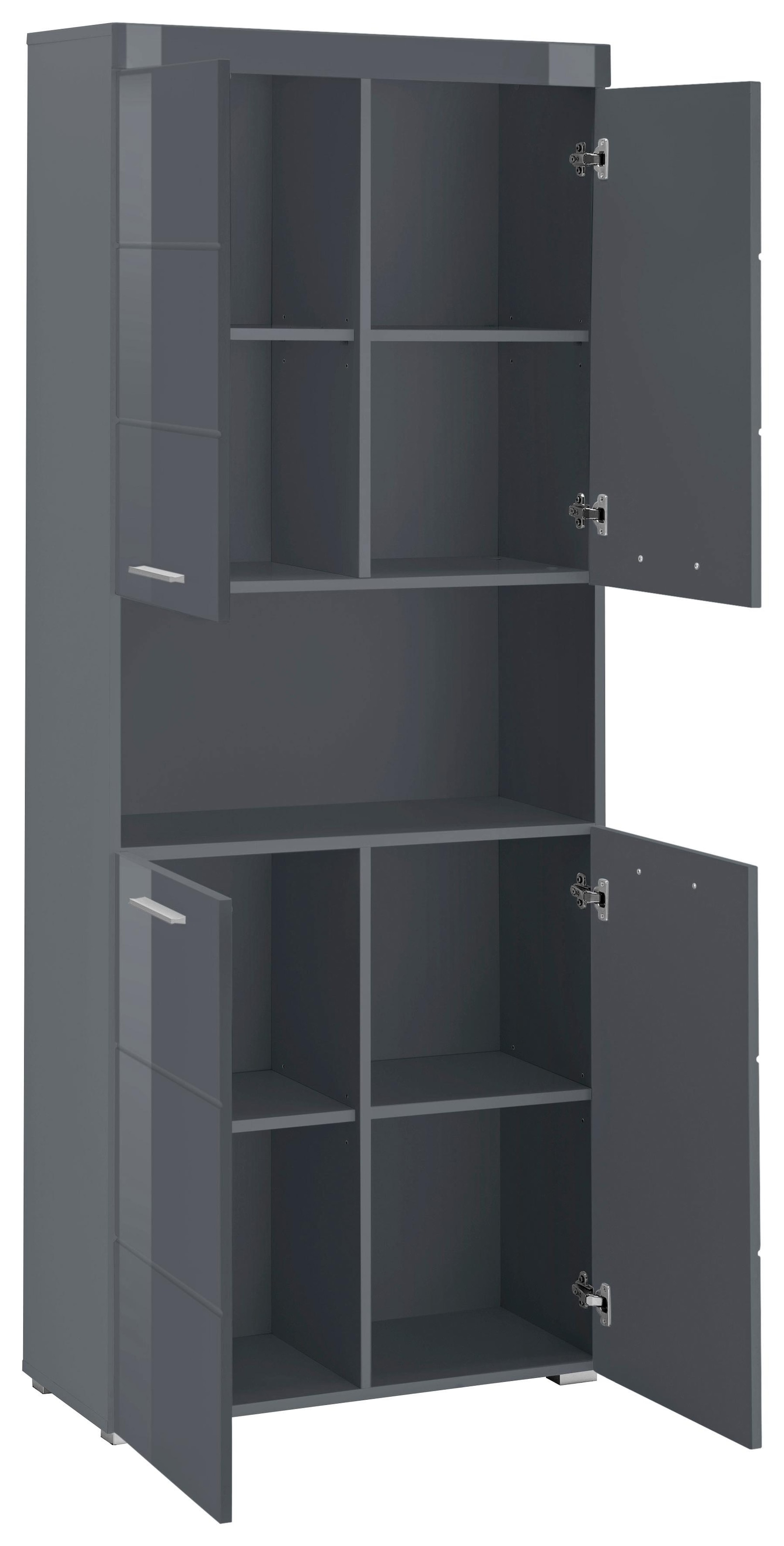 welltime Hochschrank »Avena«, Badschrank 4-türig mit o. Fach und 4 Einlegeböden - B/T/H 73/31/190 cm