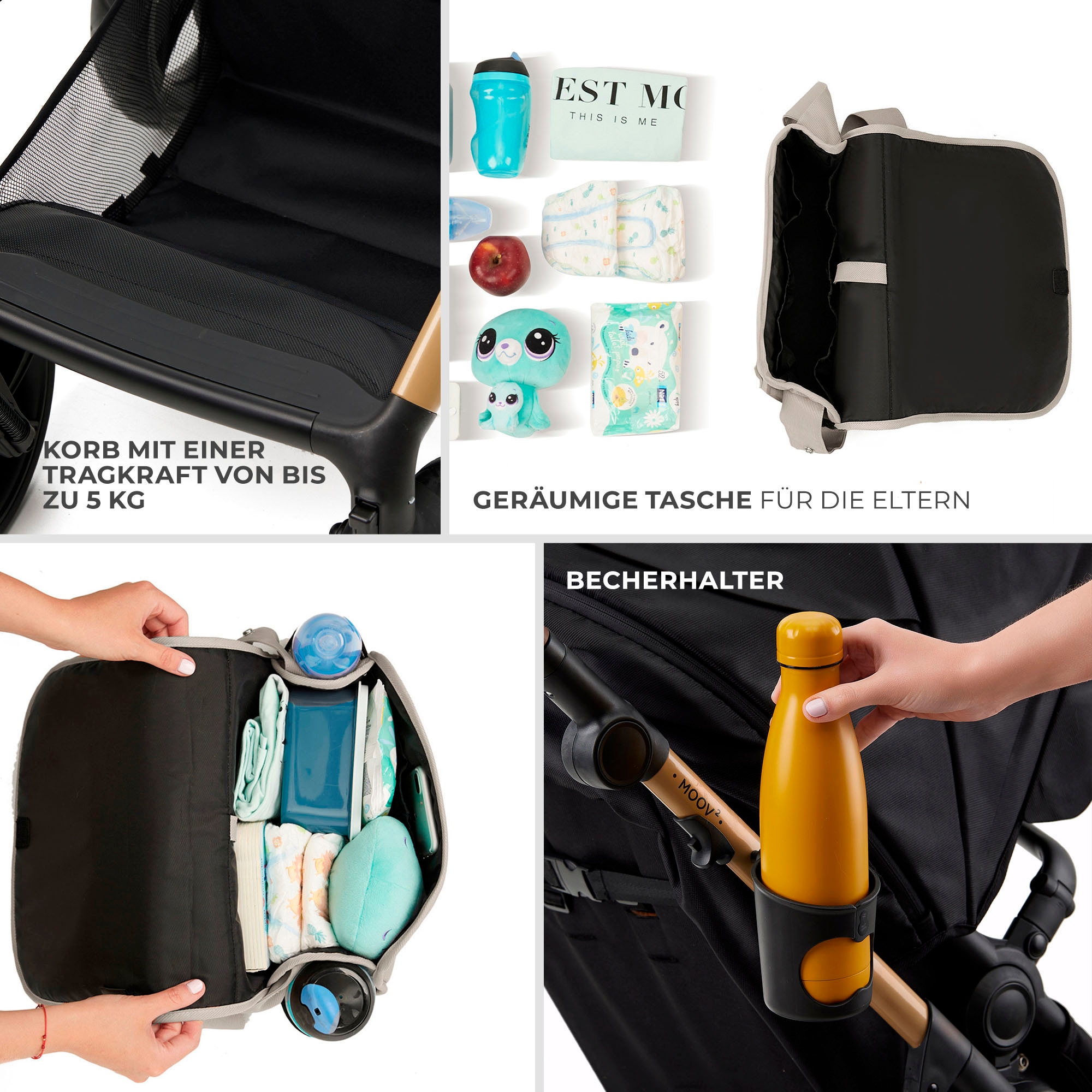 Kinderkraft Kombi-Kinderwagen »MOOV 2 3IN1« 27 kg mit EVA-Rädern