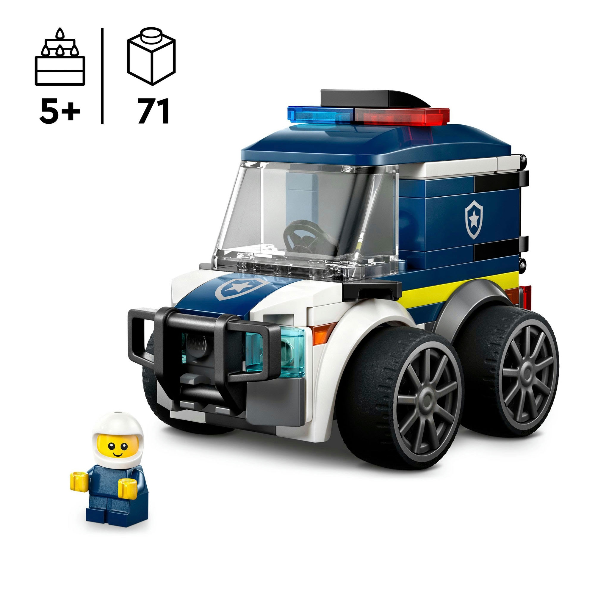 LEGO® Konstruktionsspielsteine »Coole Flitzer – Polizei-Truck (60481), LEGO City« Made in Europe