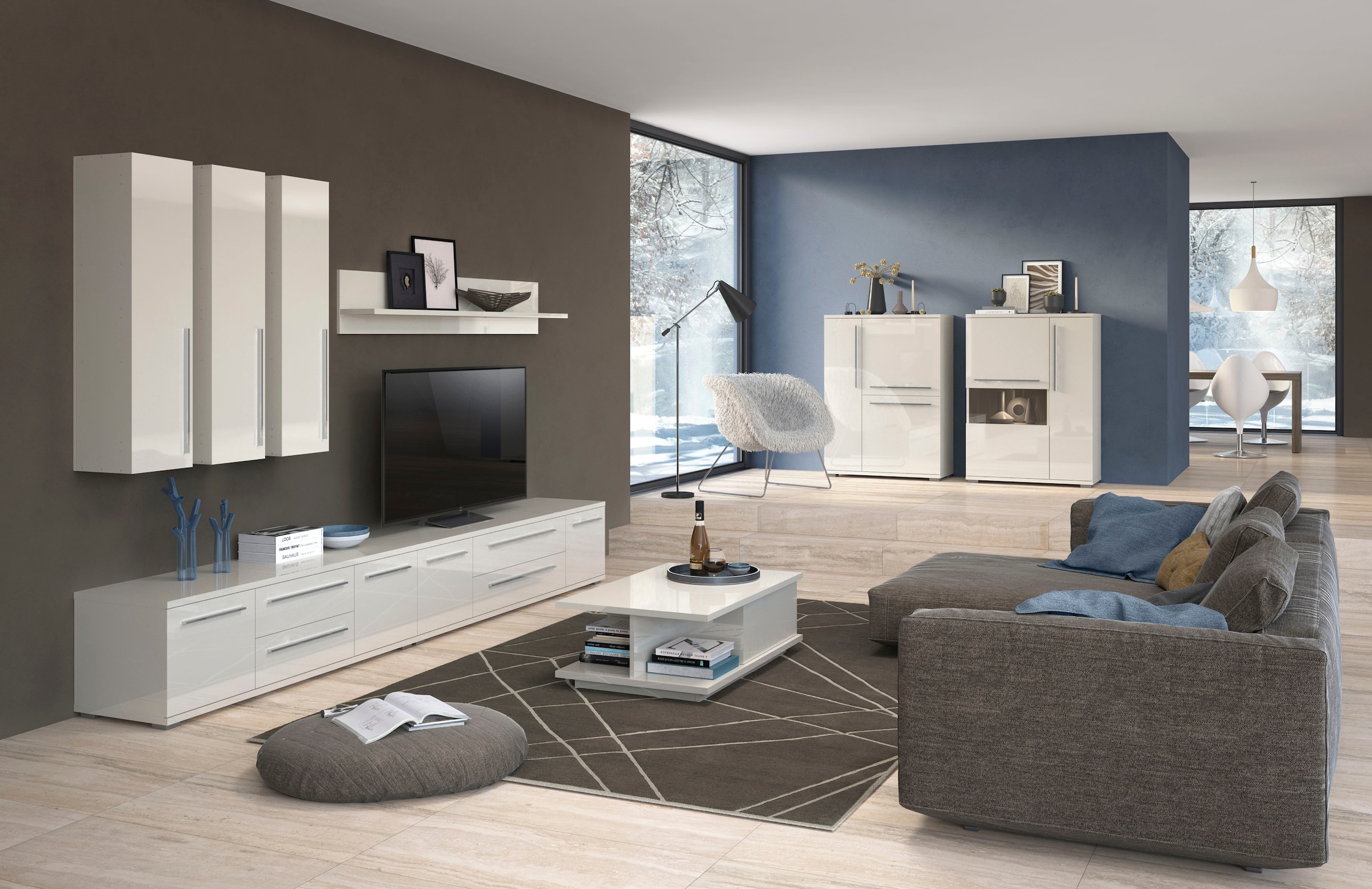 Places of Style Hängevitrine »Piano«, UV lackiert, Soft-Close-Funktion, Höhe 115 cm, Breite 29,7 cm