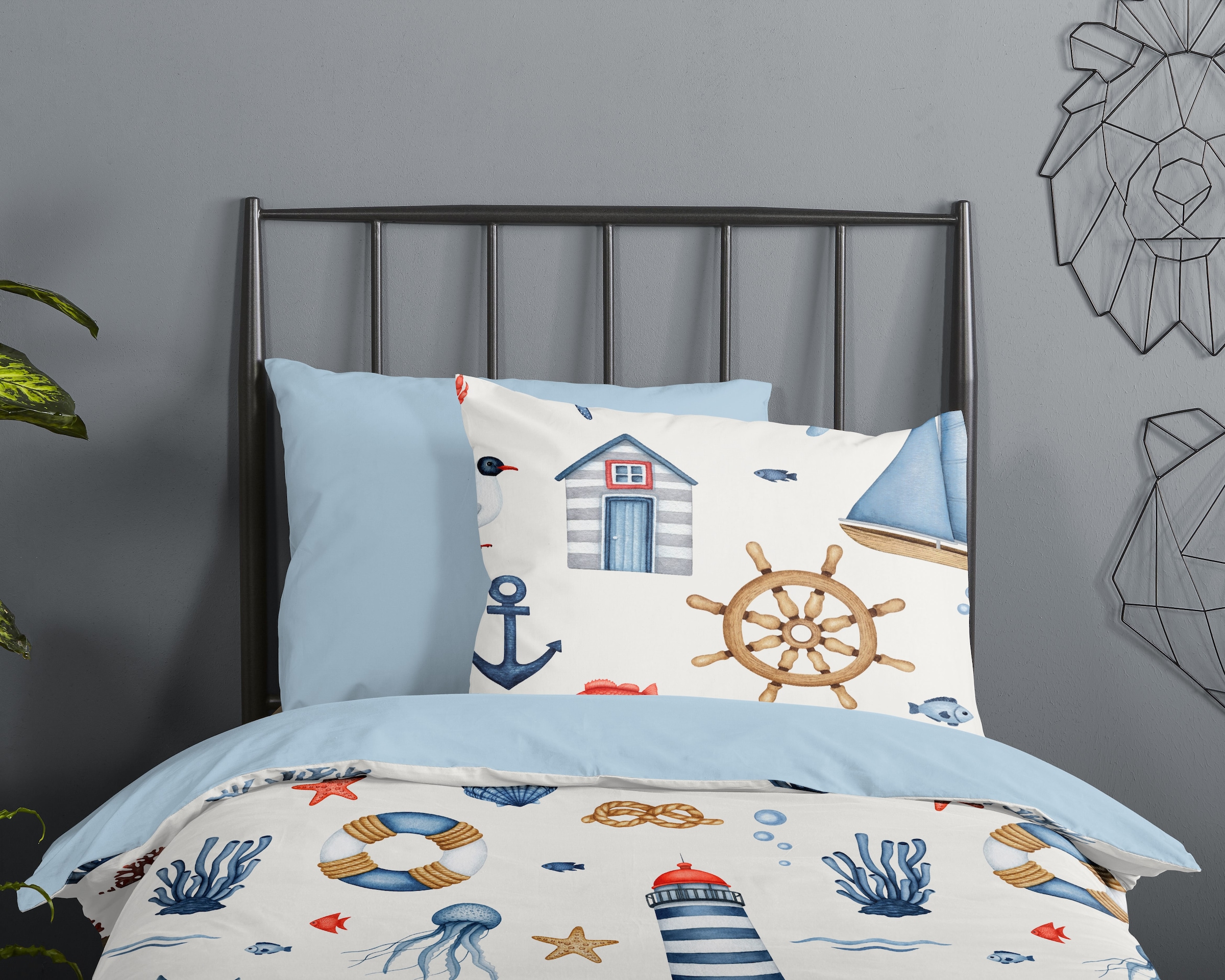 good morning Babybettwäsche »Ahoy«, 100% Baumwolle, Reißverschluss, Wendeoptik, Baby, Kind, Maritim