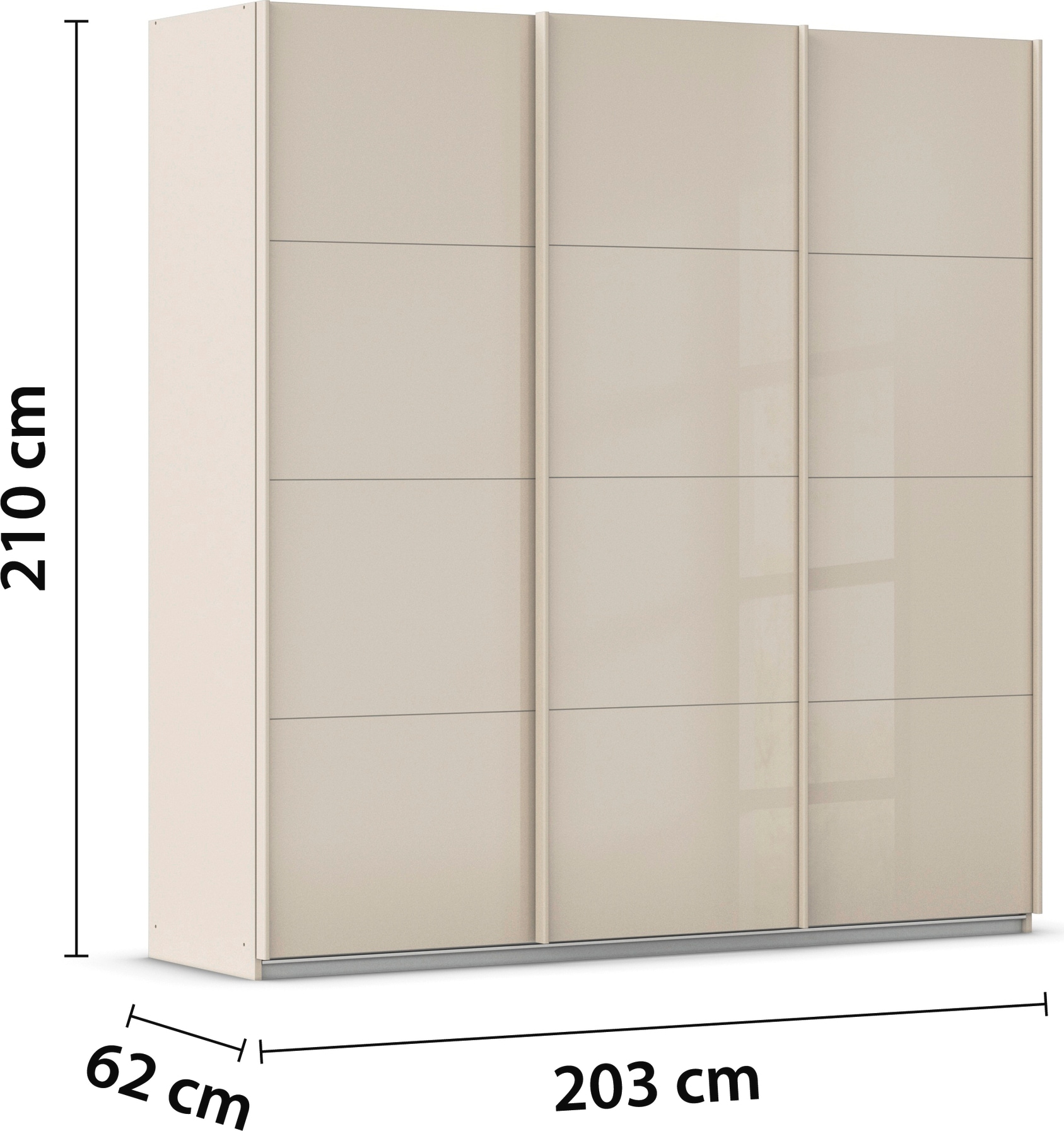 rauch Schwebetürenschrank »Kleiderschrank Schrank Garderobe AGORDO mit Glasfront«, durchdachte Innenausstattung, in 4 Breiten und 2 Höhen MADE IN GERMANY