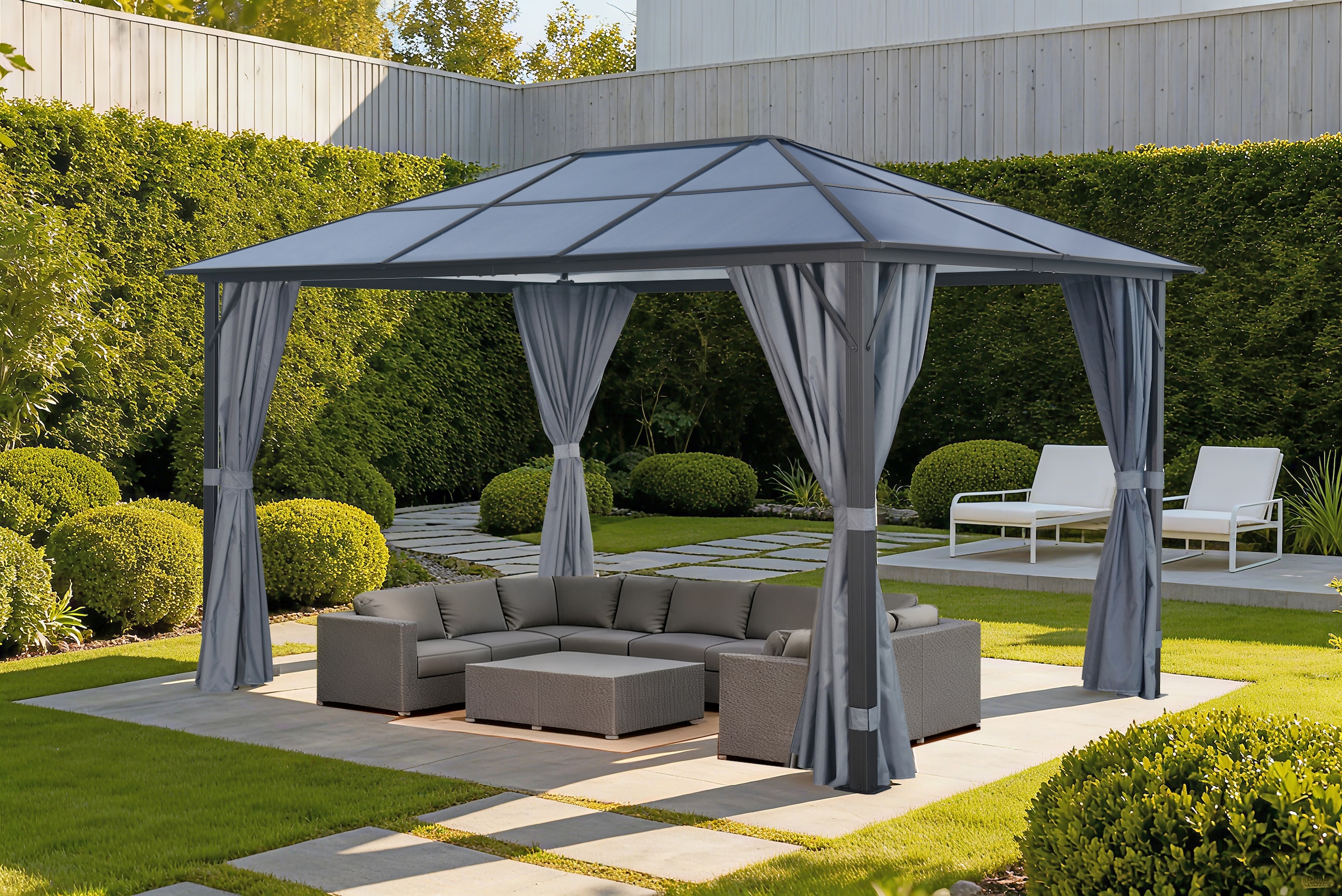 KONIFERA Pavillon »Aruba« BxT: 3x4m, robustes Aluminiumgestell mit PC-Dach