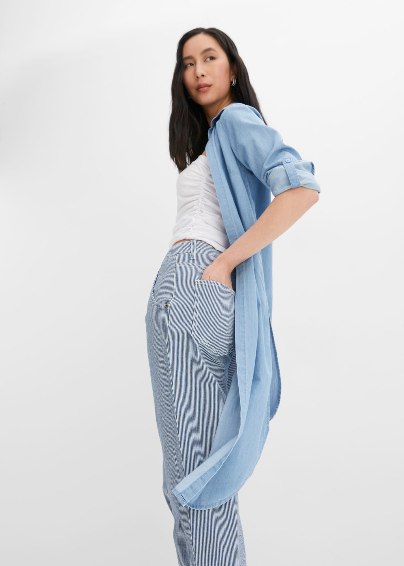 bonprix Loose-fit-Jeans Loose-Fit-Schnitt, mit Streifen-Design, in verschiedenen Größen
