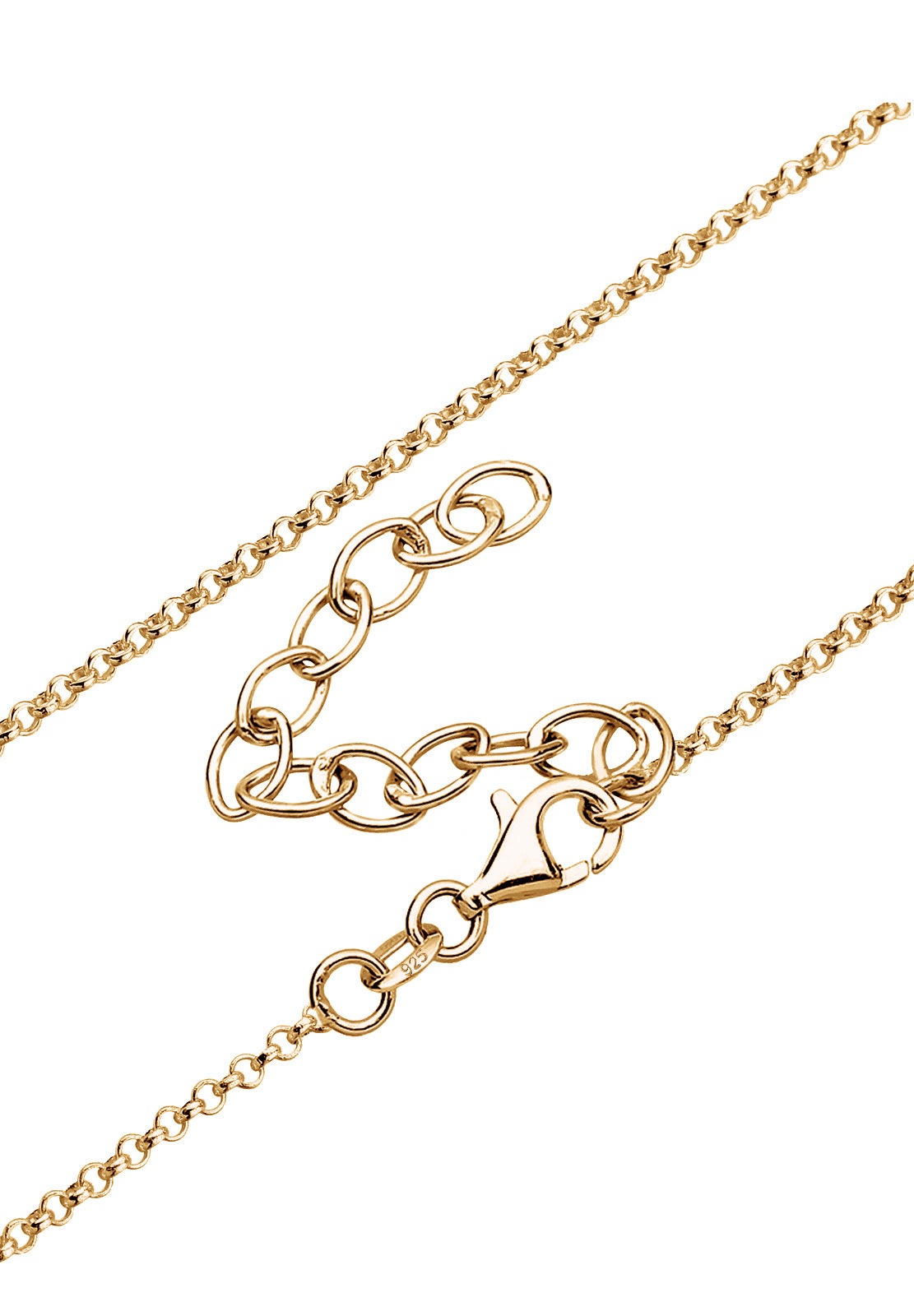 Elli Premium Lange Kette »Halskette Buddha Solitär Quarz Rose 925 Sterling Silber vergoldet«