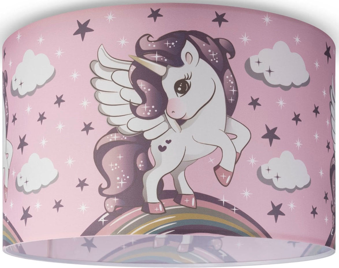 Paco Home Deckenleuchte »Hugo Cosmo 213«, Leuchtmittel E27 | ohne Leuchtmittel, Kinderlampe LED Kinderzimmer Lampe Mit Einhorn, E27