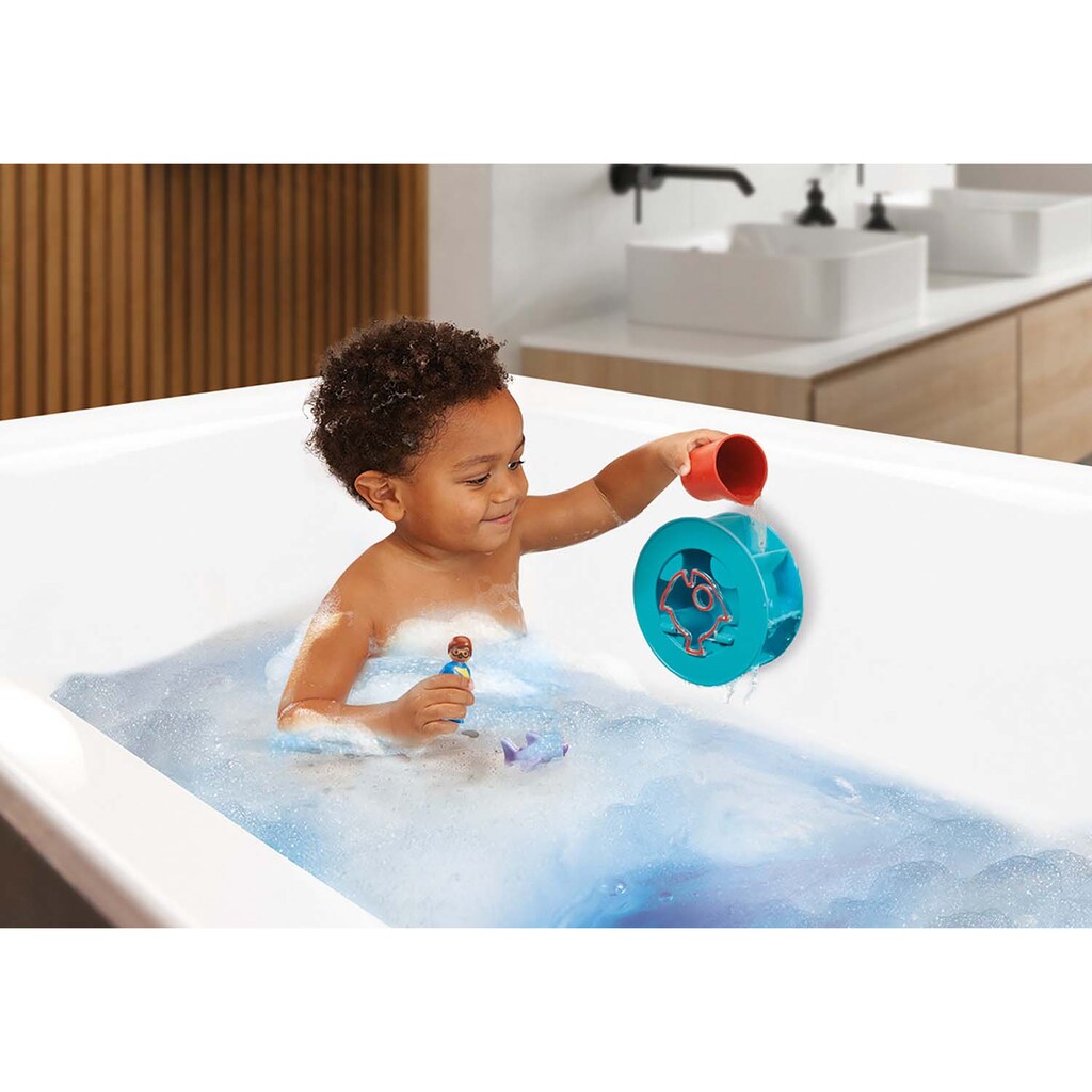 Playmobil® Konstruktions-Spielset »Wasserwirbelrad mit Babyhai (70636), Playmobil 123 - Aqua«, (6 St.)