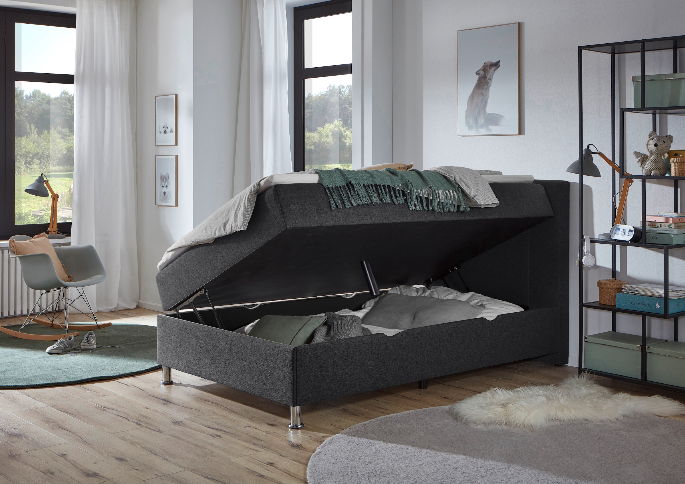 Home affaire Boxbett »Escalon mit Bettkasten, inkl. Topper« erhältlich in der Breite 120x200cm