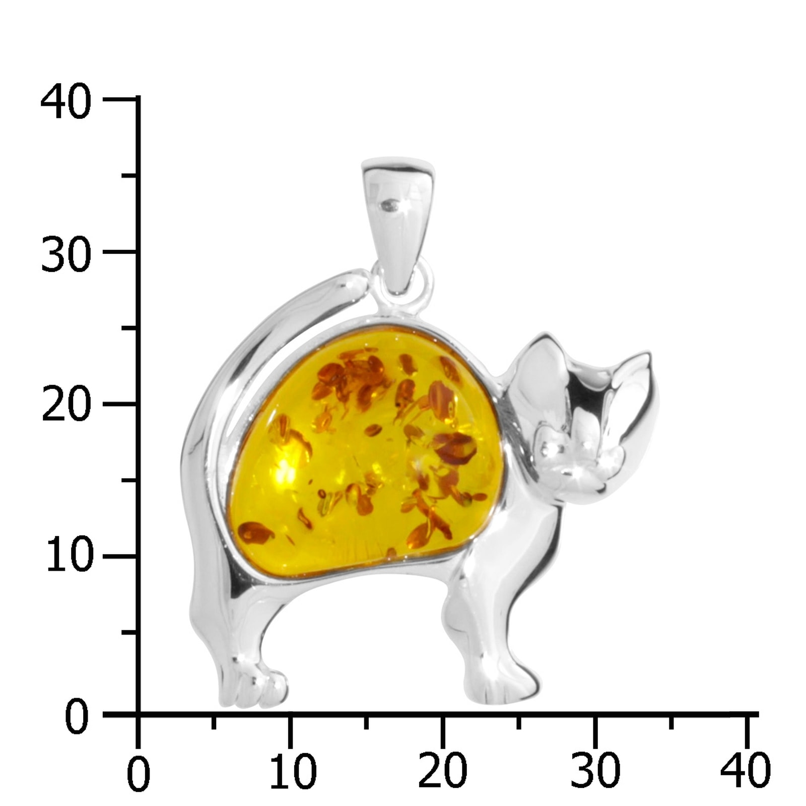 OSTSEE-SCHMUCK Kettenanhänger »- Katze - Silber 925/000 - Bernstein«
