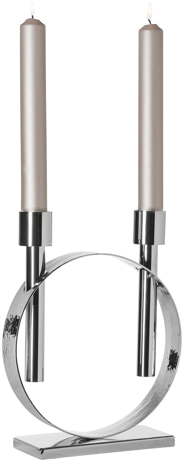 Fink Kerzenleuchter »CARPIO« Stabkerzenleuchter in silberfarben, Größe B/H/T: 8 cm x 26,5 cm x 20 cm