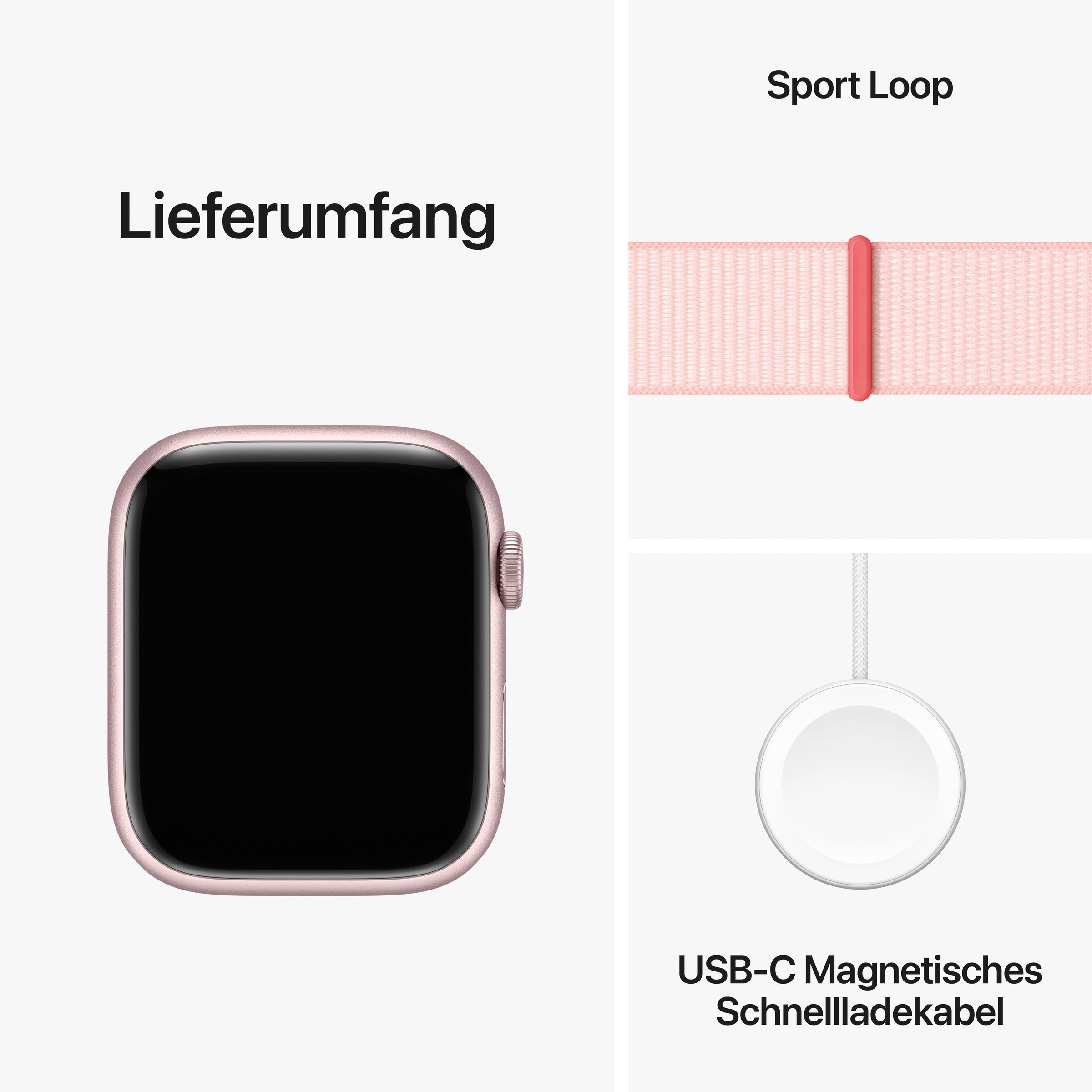 Apple Smartwatch »Watch Series 9 Aluminium«, (4,5 cm / 1,77 Zoll), Watch OS 10, Sport Loop)