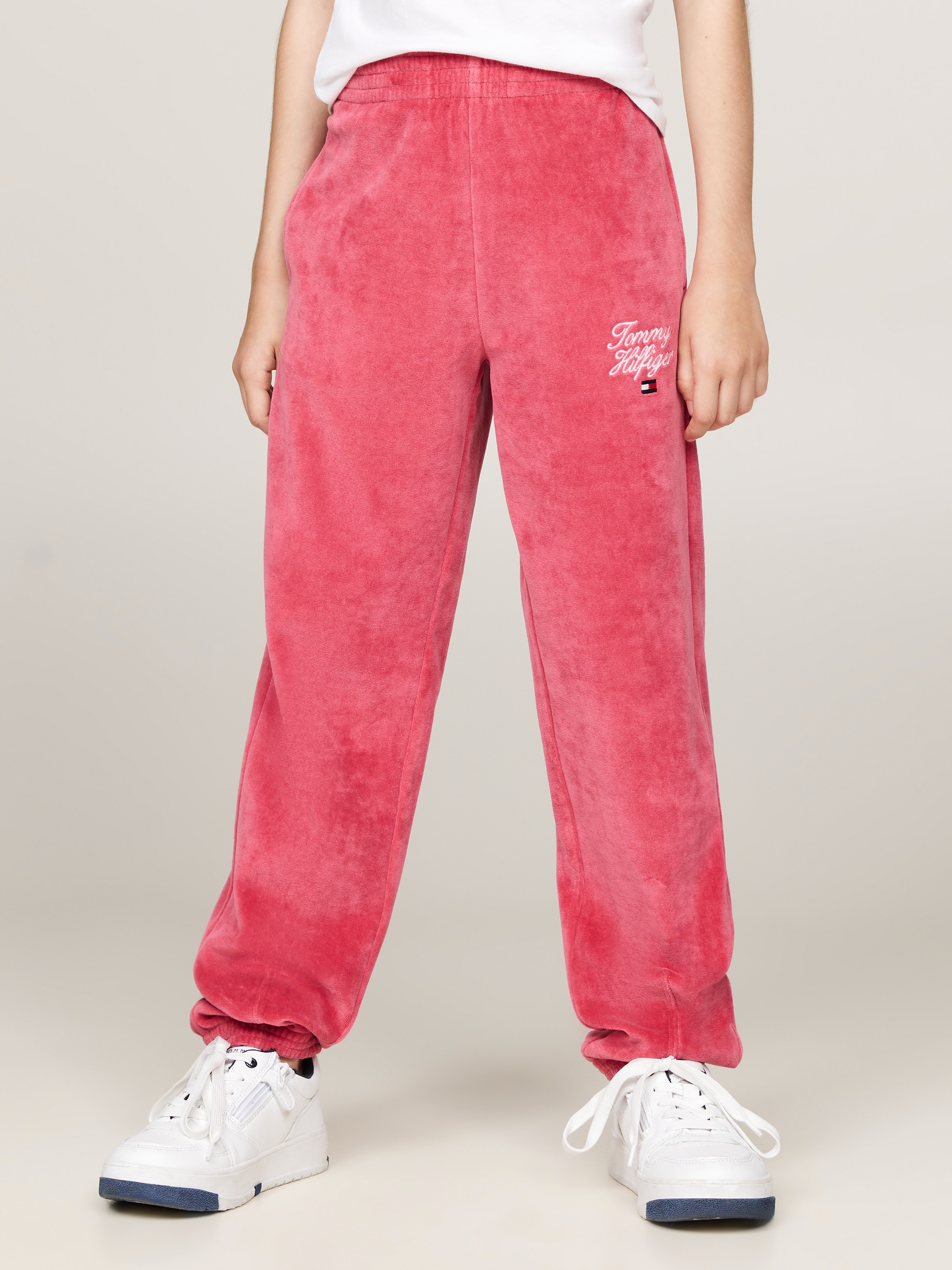 Sweathose »TH SCRIPT VELOUR PANT«, mit Logo-Stickerei