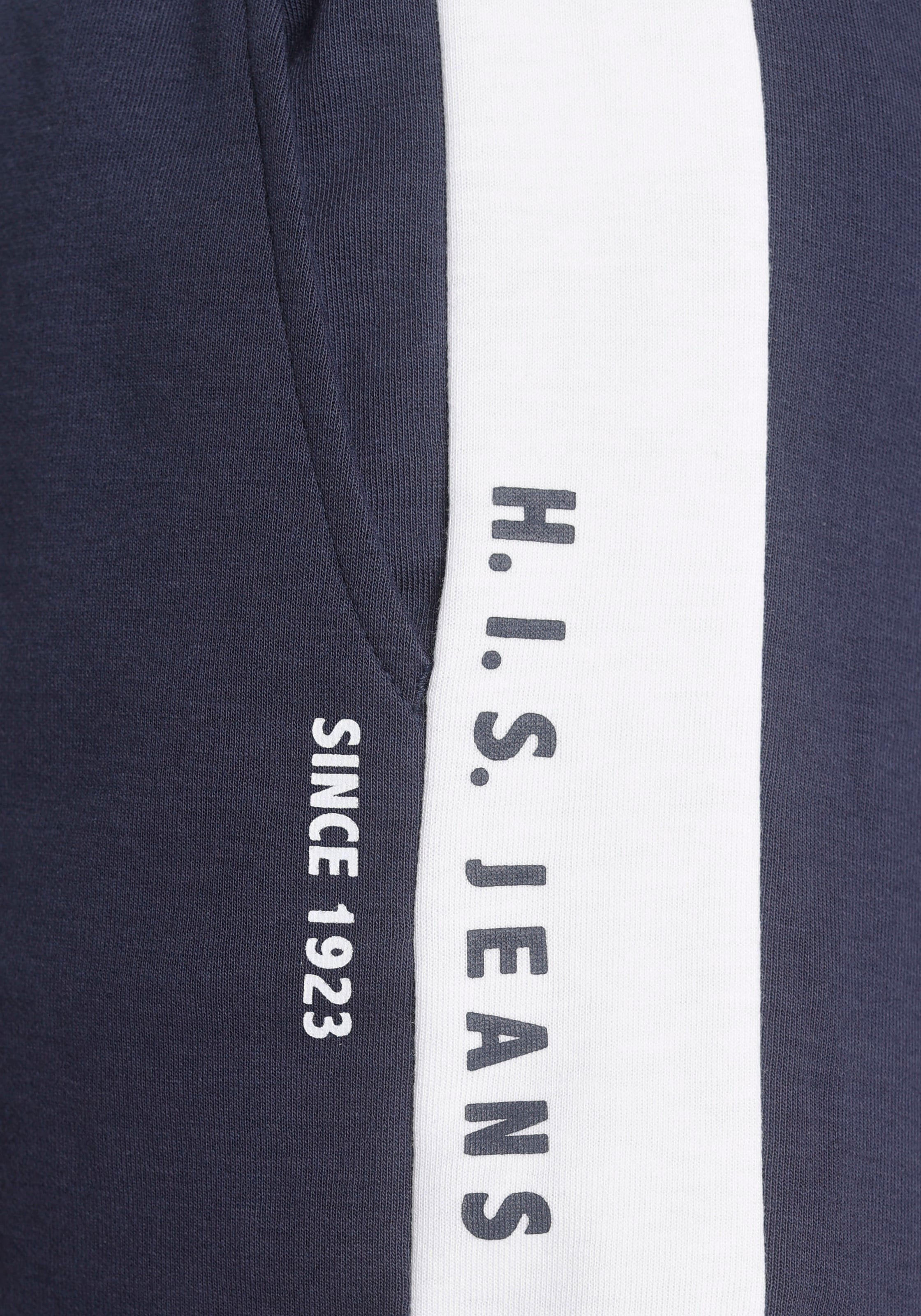 H.I.S Shorts, mit weißem Seitenstreifen und Logodruck
