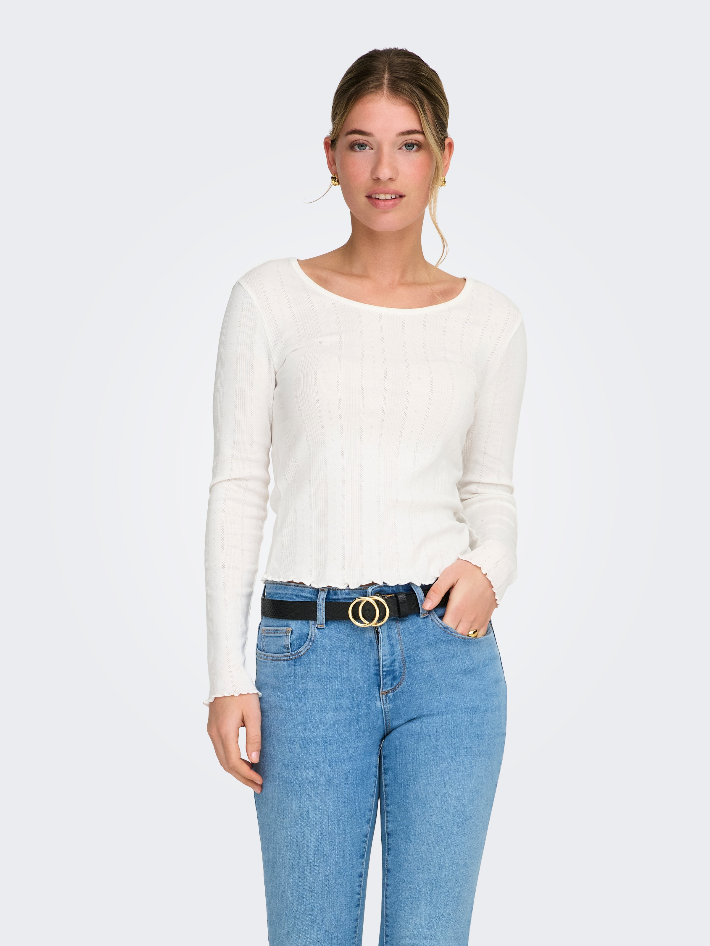 ONLY Langarmshirt »ONLTENNA O-NECK L/S TOP JRS NOOS«