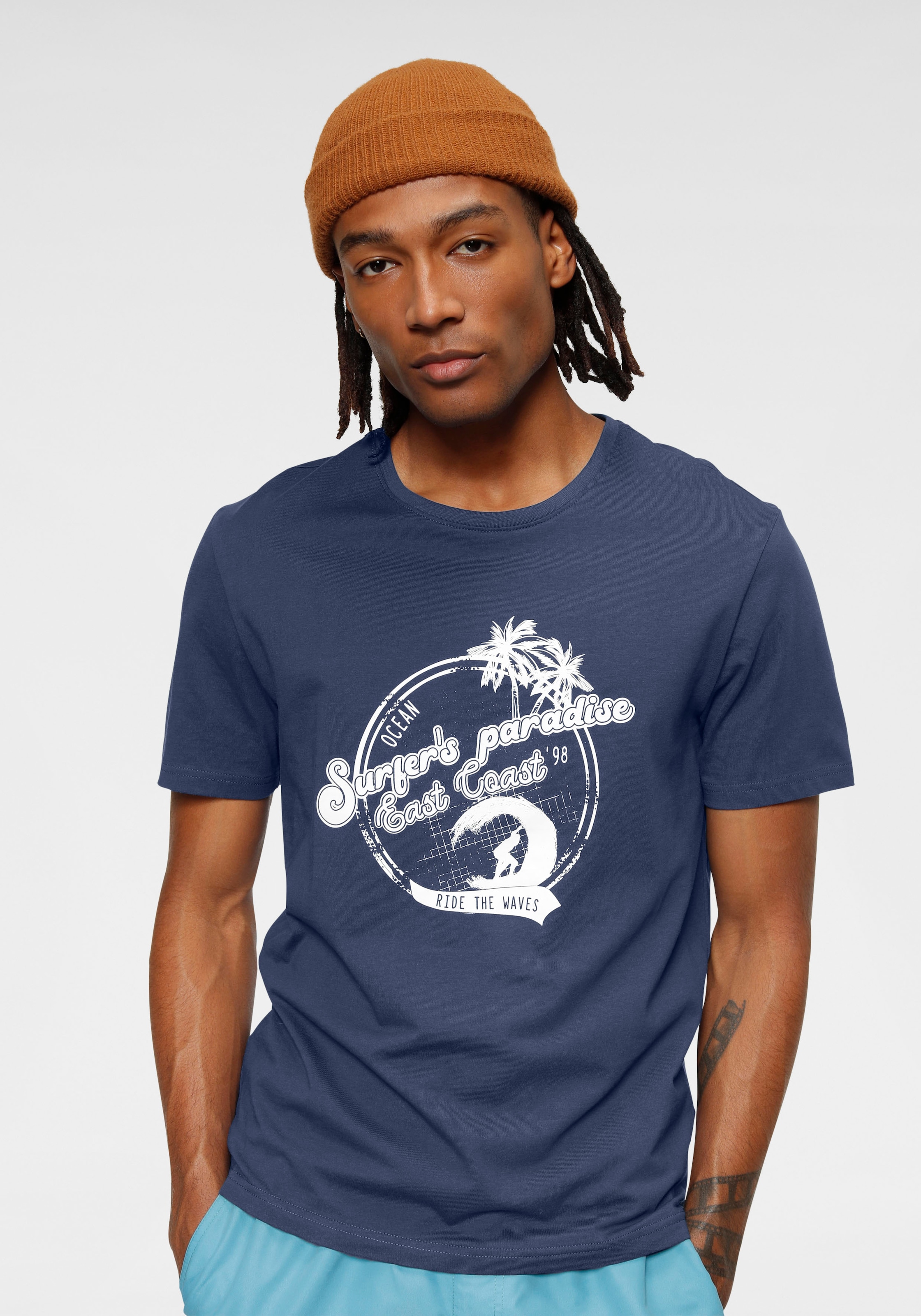 Ocean Sportswear T-Shirt »Essentials T-Shirts«, kurzärmelig, schmal geschnitten, mit Print, Rundhalsausschnitt