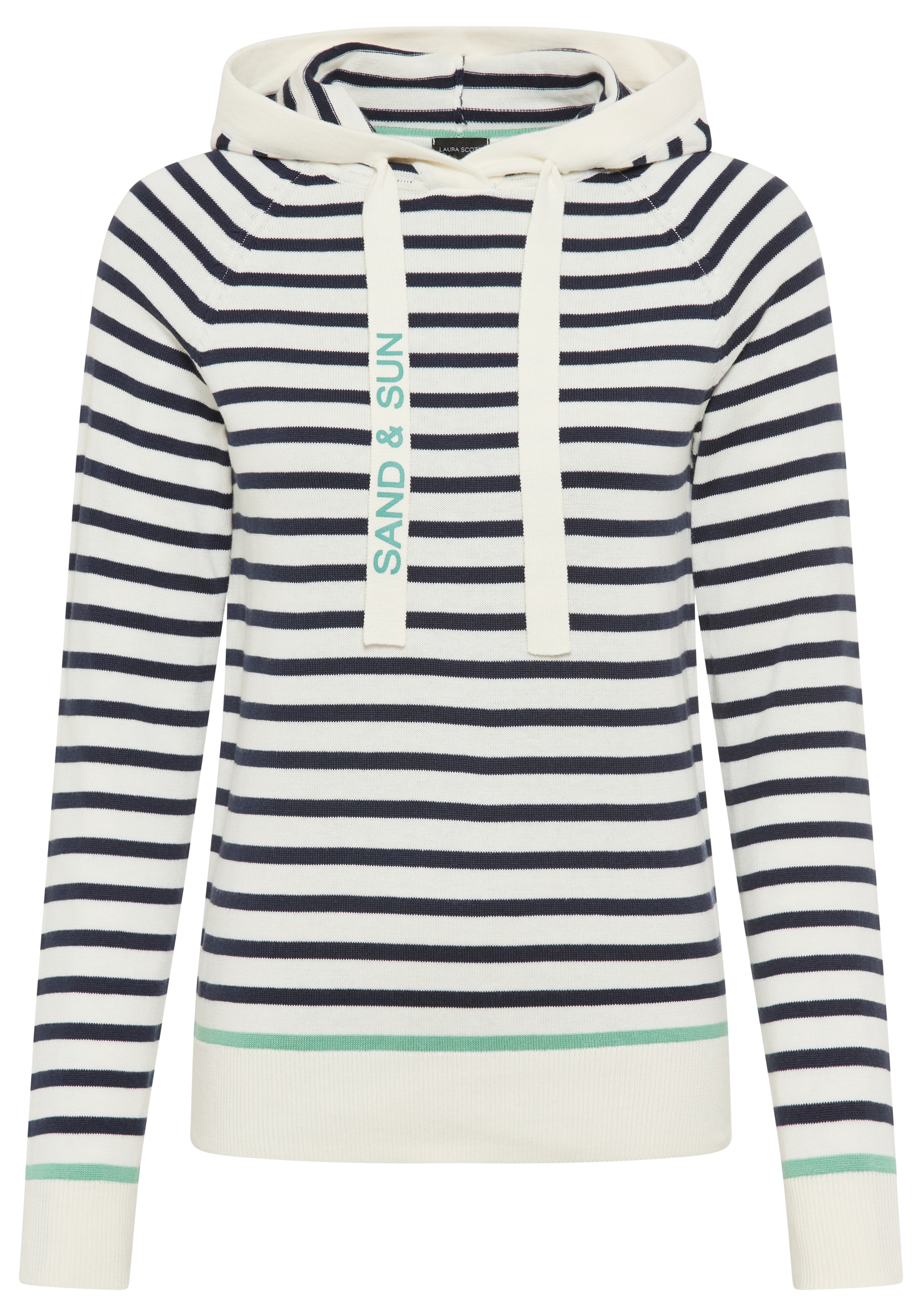 Laura Scott Kapuzenpullover leichter Übergangspullover mit modernen Streifen