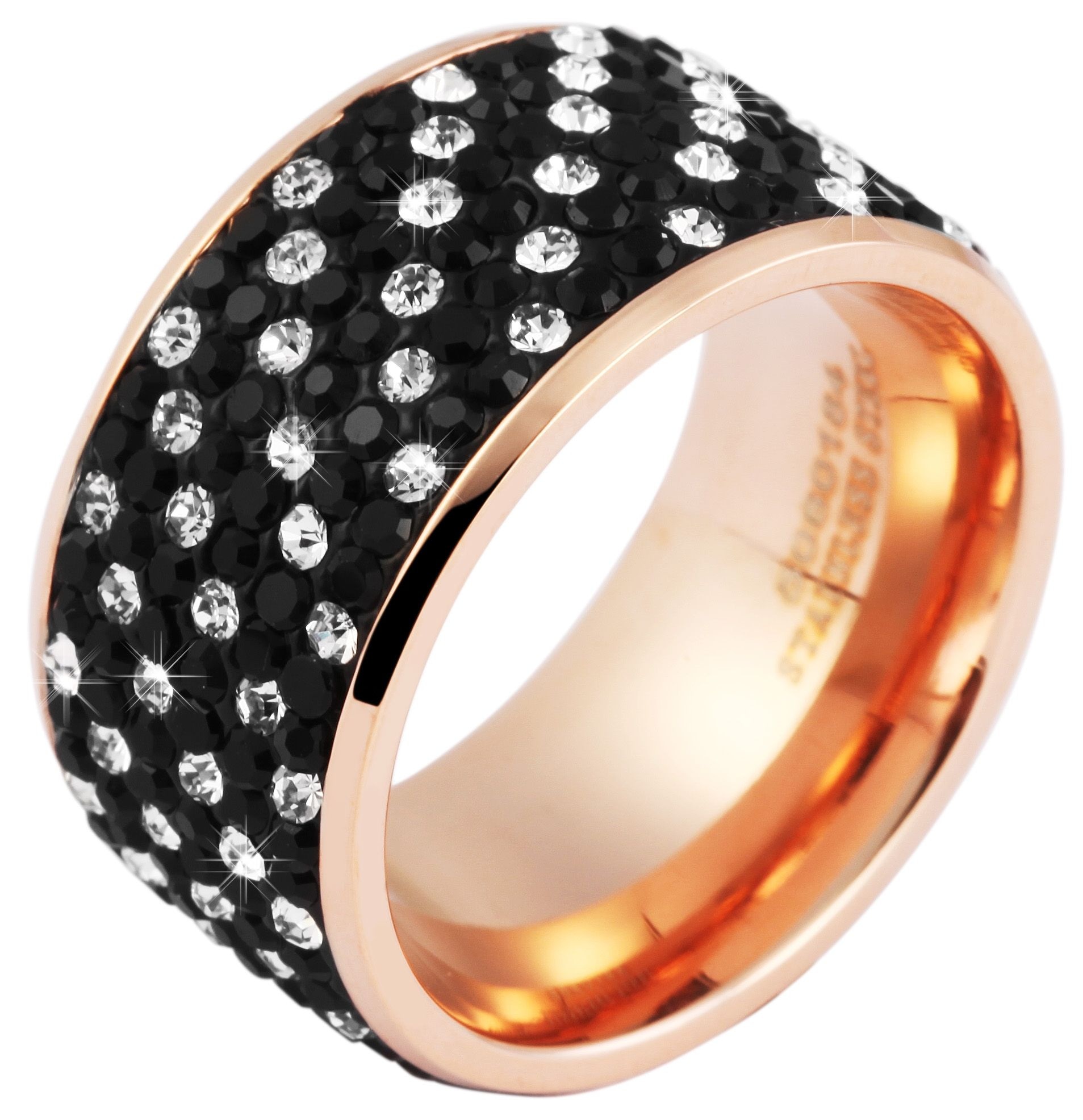 Adelia´s Fingerring »Damen Ring aus Edelstahl mit Strass Steinchen«