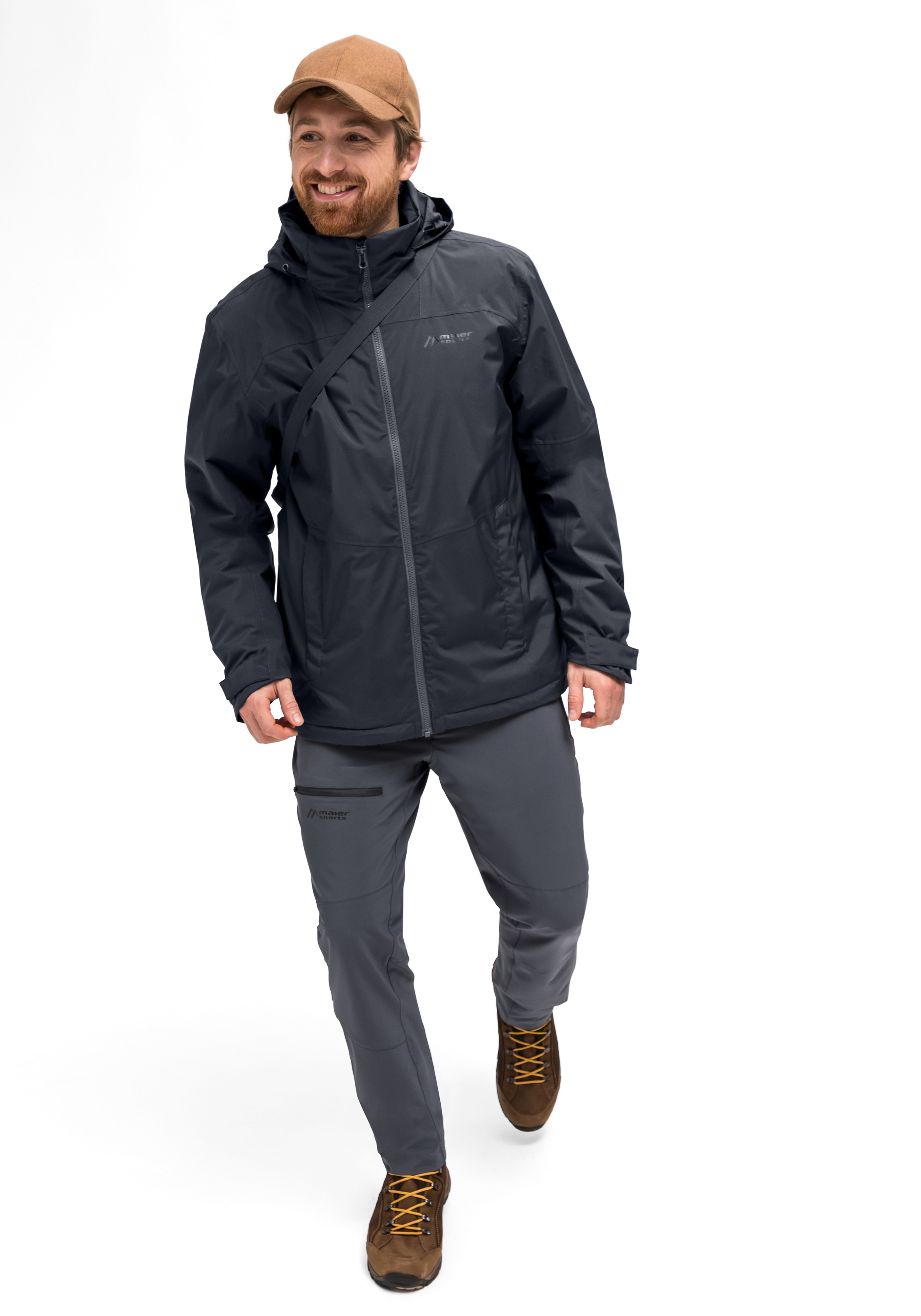 Maier Sports Regenjacke »Metor Therm Rec M« warme Herren Jacke mit Kapuze, Winterjacke wasserdicht atmungsaktiv