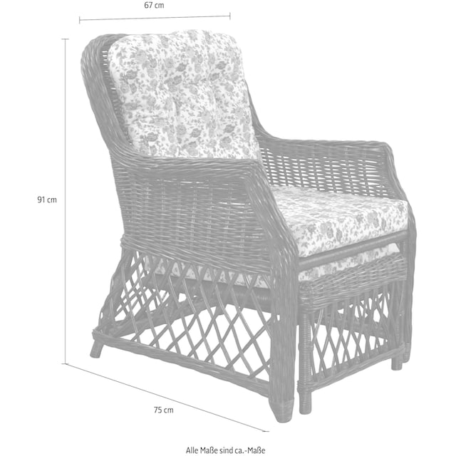 Home affaire Rattanstuhl, Handarbeit, Maße (B/T/H): (67/75/91) im OTTO  Online Shop