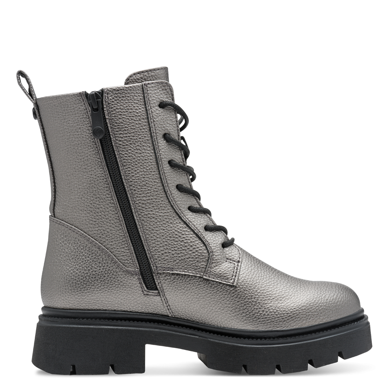 MARCO TOZZI Schnürstiefelette, Schnürboots, Herbstboots in coolem Metallic-Look