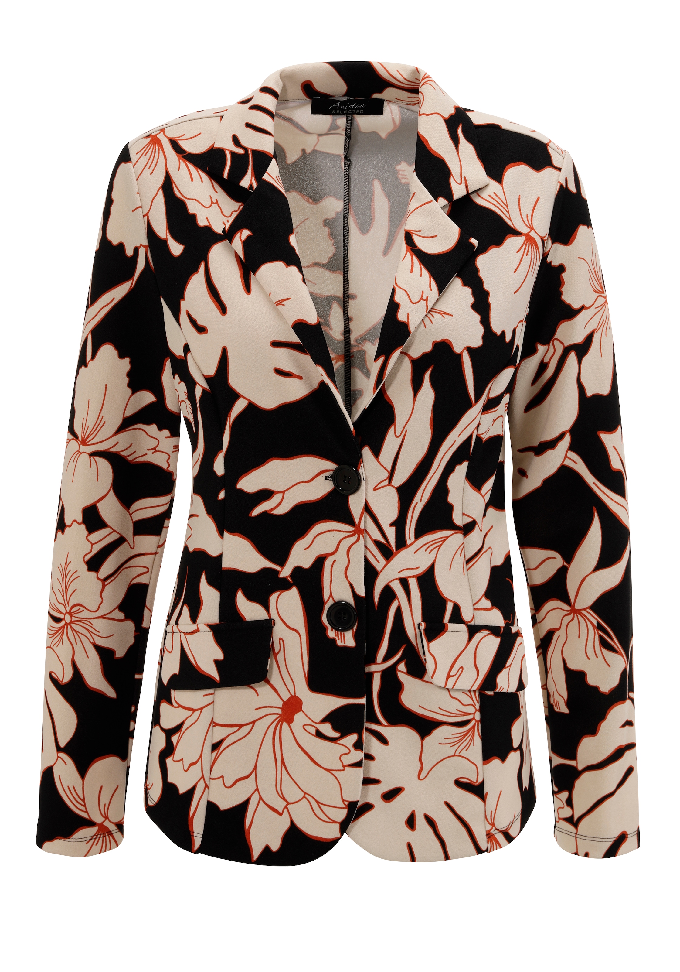 Aniston SELECTED Jerseyblazer, mit großflächigem und abstraktem Blumenmuster