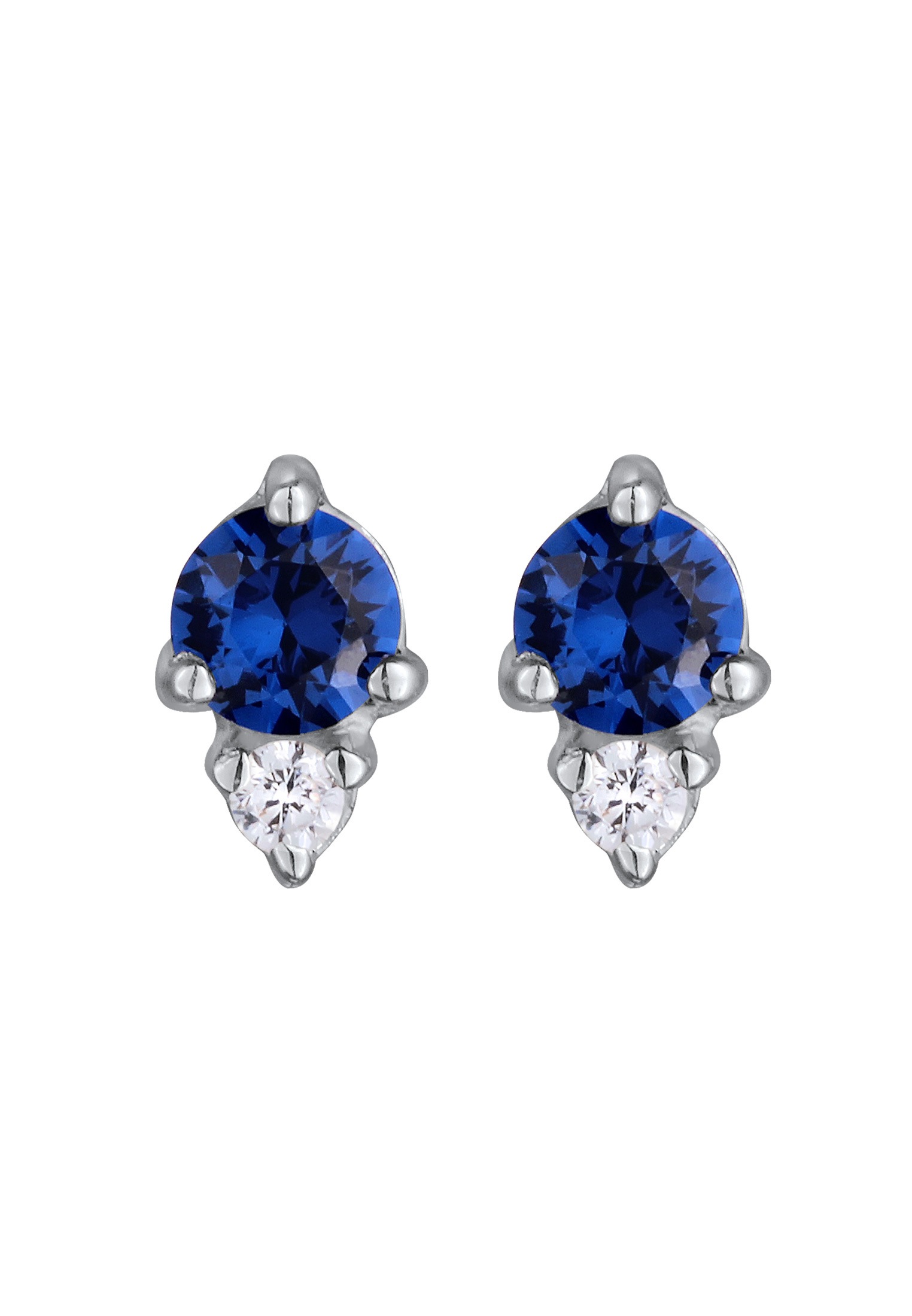 Elli Paar Ohrstecker »Ohrringe Zirkonia Synthetischer Saphir Blau 925 Sterling Silber«