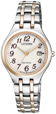 Citizen Solaruhr, Armbanduhr, Damenuhr, Edelstahlarmband, Datum