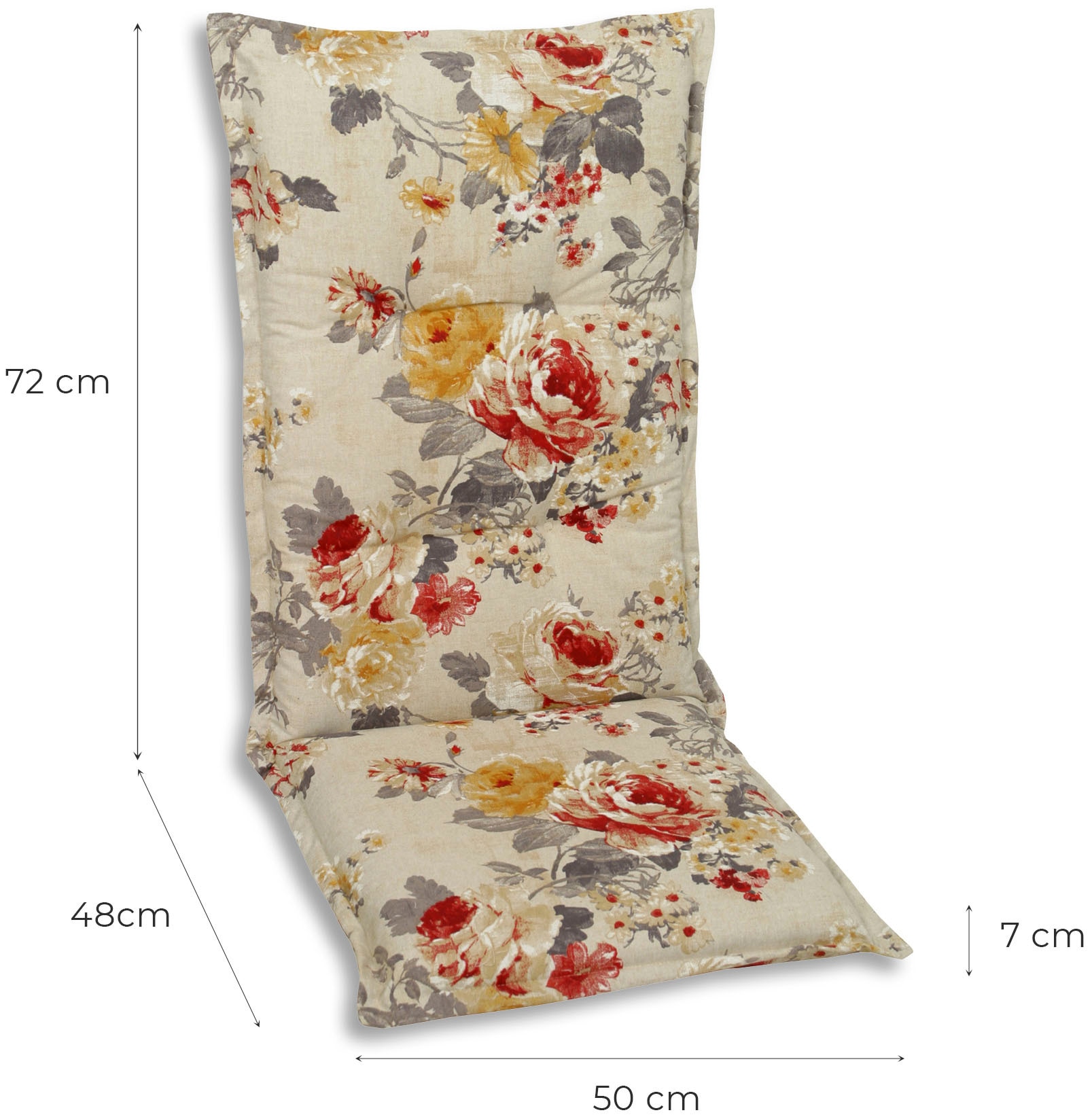 GO-DE Hochlehnerauflage »TOPSELLER!« 50 cm x 7 cm x 120 cm