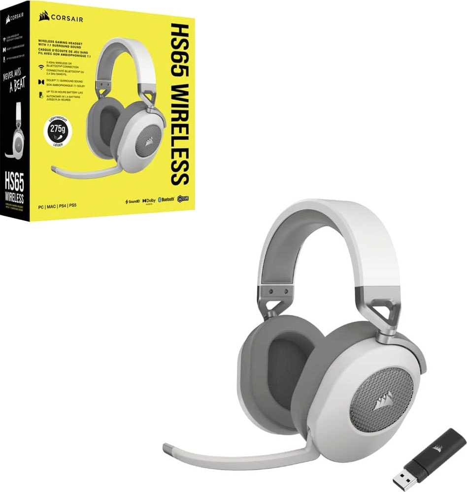 bei »CORSAIR wireless OTTO Corsair Kopfhörer jetzt online WIRELESS Gaming Headset White« HS65