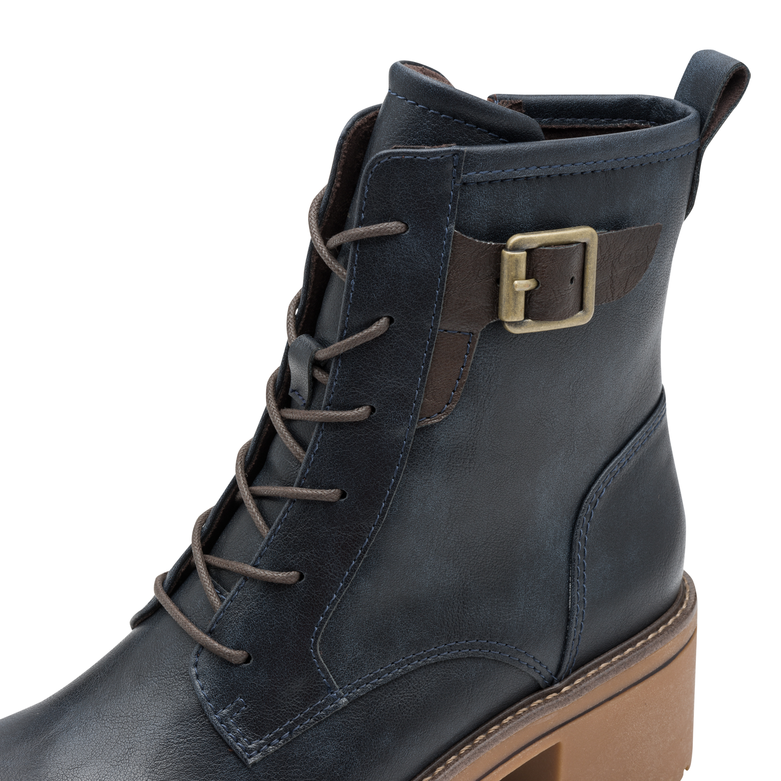 MARCO TOZZI Winterboots  , Blockabsatz, Schnürboots, Stiefelette mit Kontrast-Rahmennaht