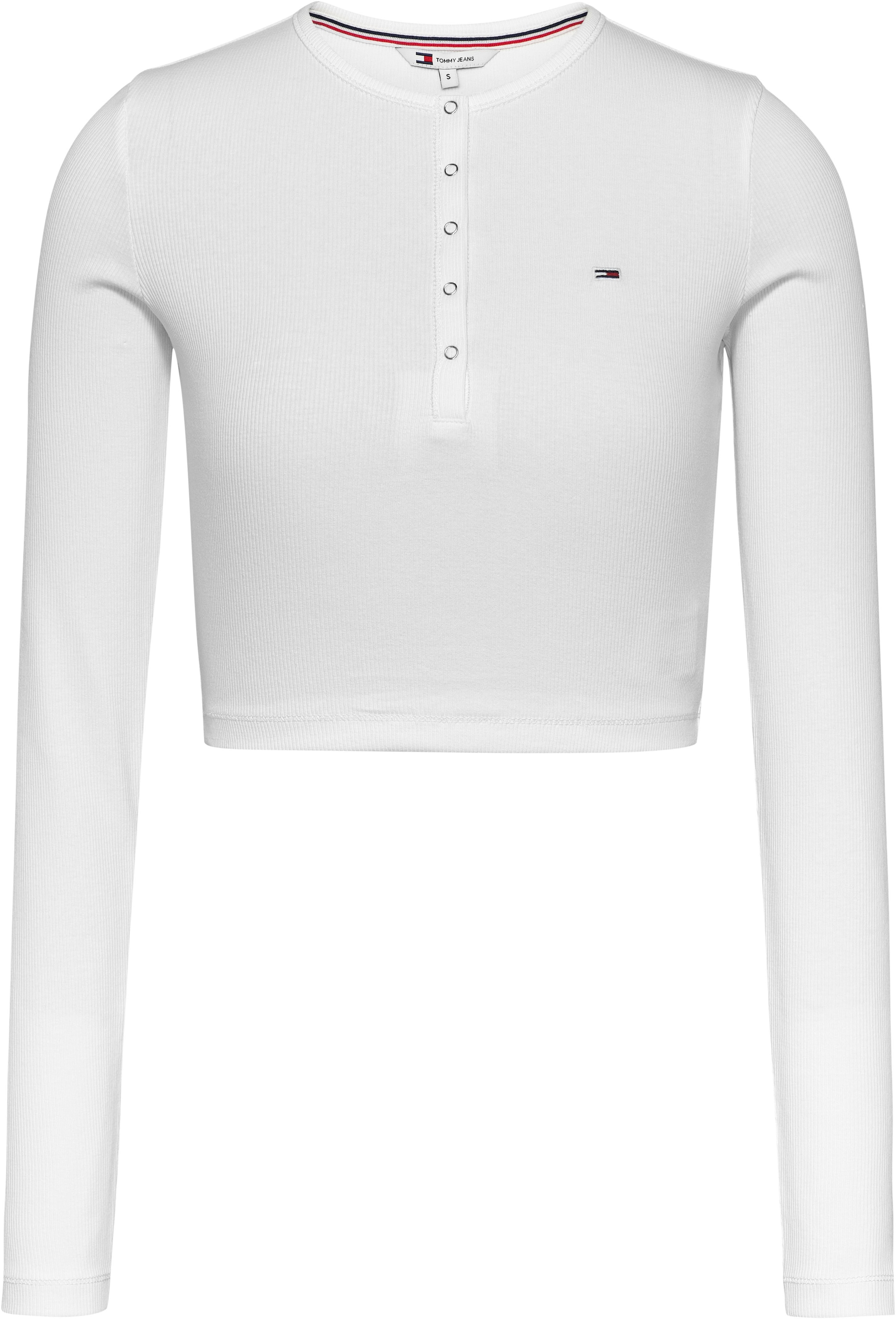 Tommy Jeans Langarmshirt »TJW CRP HENLEY TOP LS«, in modischer Cropped Form