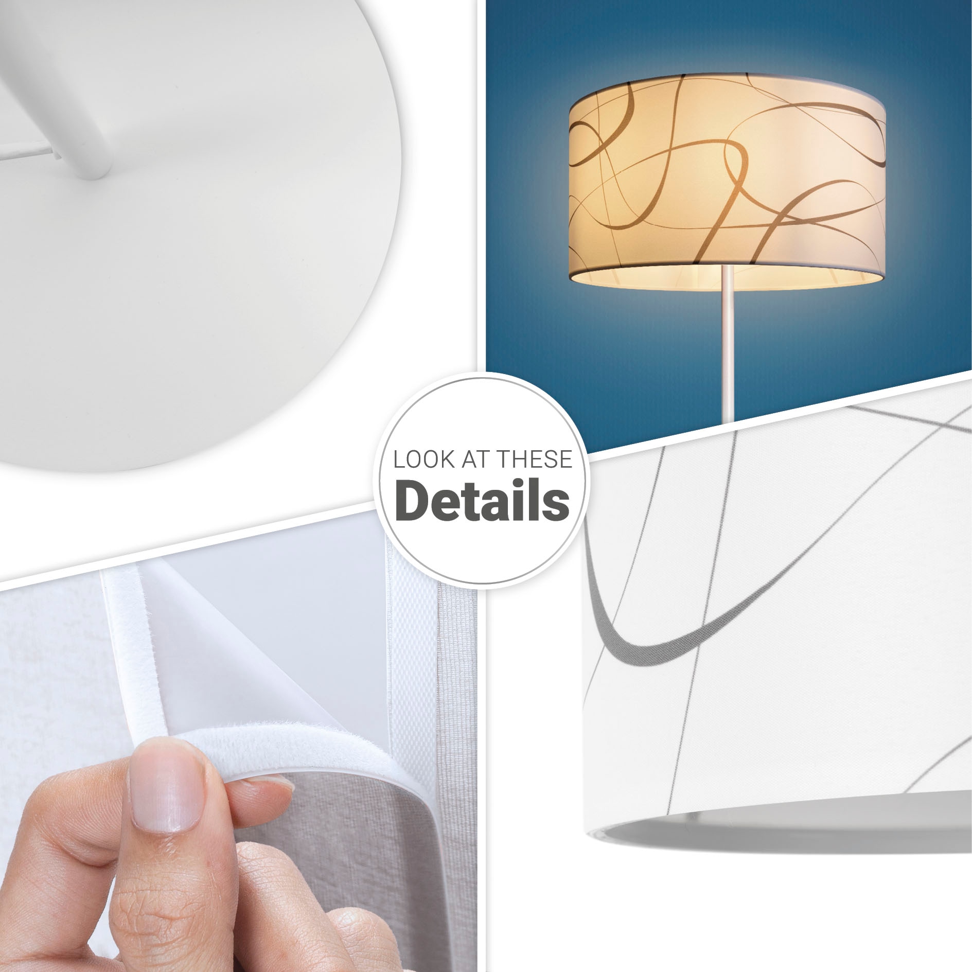 Paco Home Stehlampe »Luca Tribal«, Leuchtmittel E27 | ohne Leuchtmittel, Stehlampe Dreibein Mit Lampenschirm Stoff Modern Abstrakt Uni E27