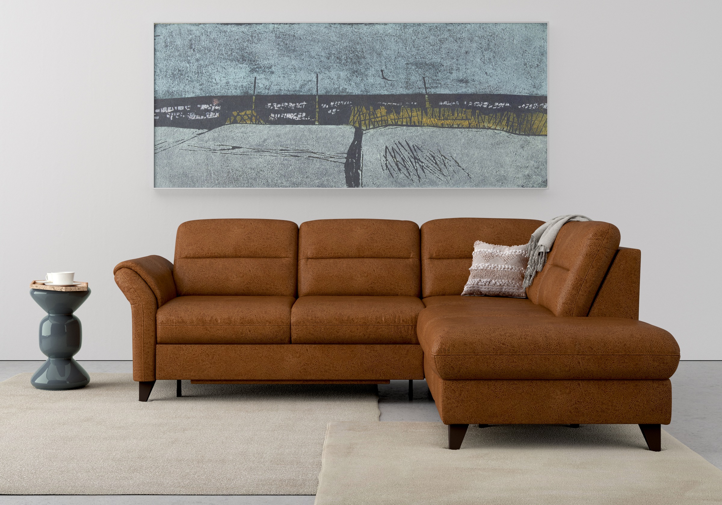 sit&more Ecksofa »Mellum L-Form«, Federkern, wahlweise mit Bettfunktion, Stauraum und Armteilfunktion