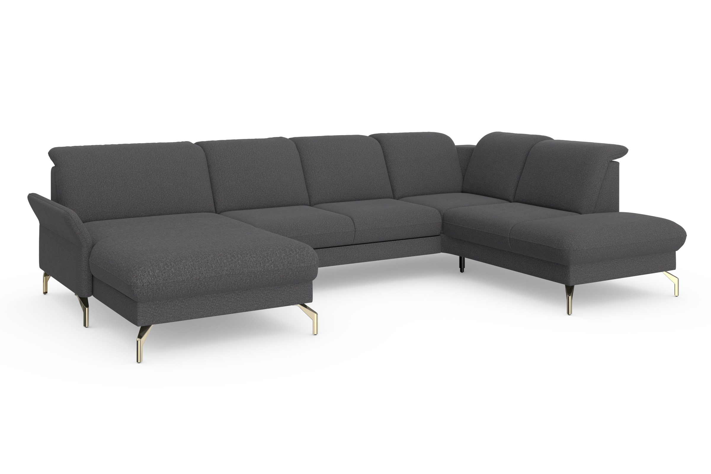 sit&more Wohnlandschaft »Fashion U-Form«, wahlweise mit Kopfteilverstellung, Vorziehsitz, motorisch, Nickelfüße