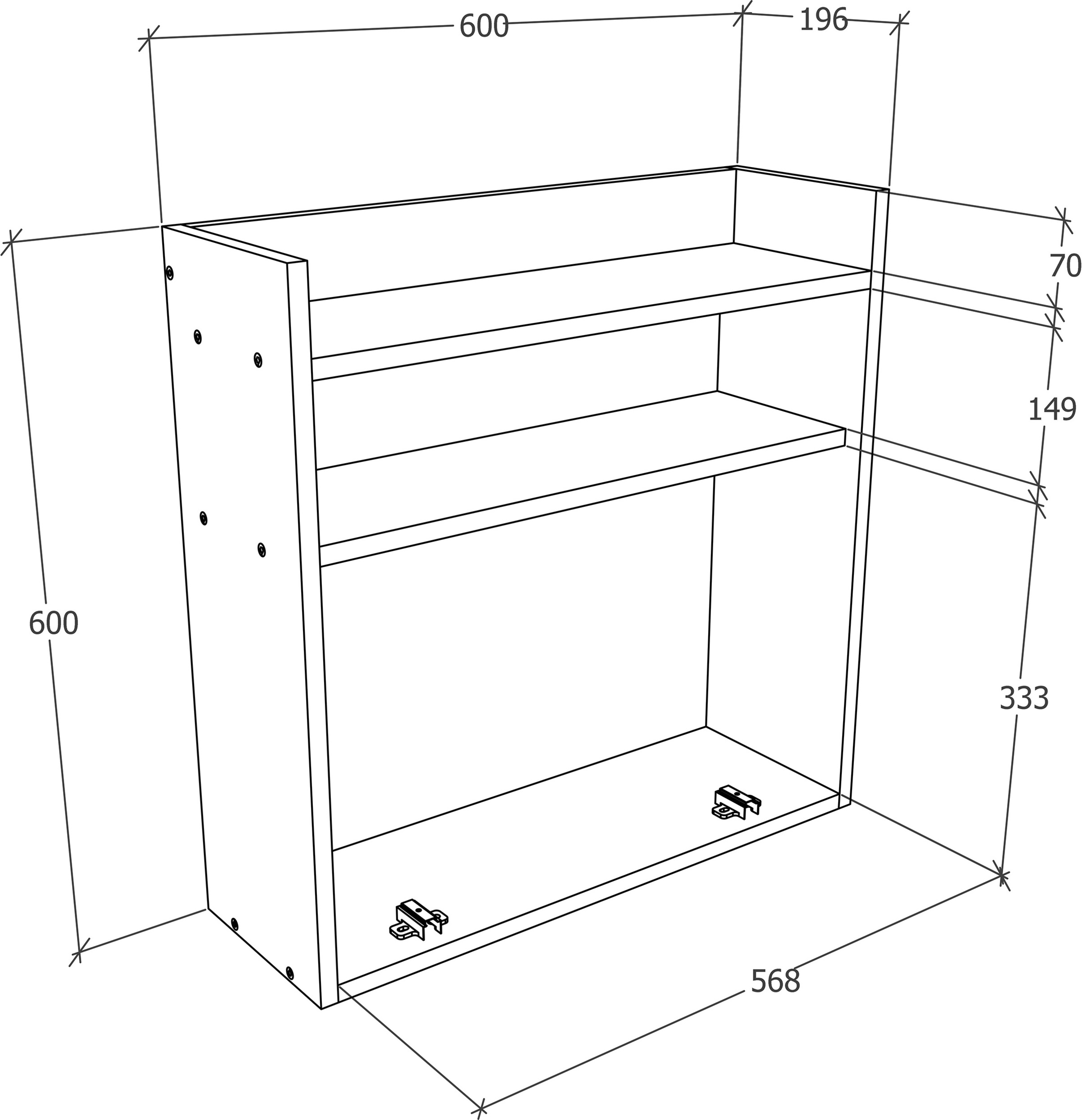 VCM Schreibtisch »VCM Holz Hänge Klapp Schreibtisch Wandschreibtisch Computertisch Ablage Dralis«, (Dralis)
