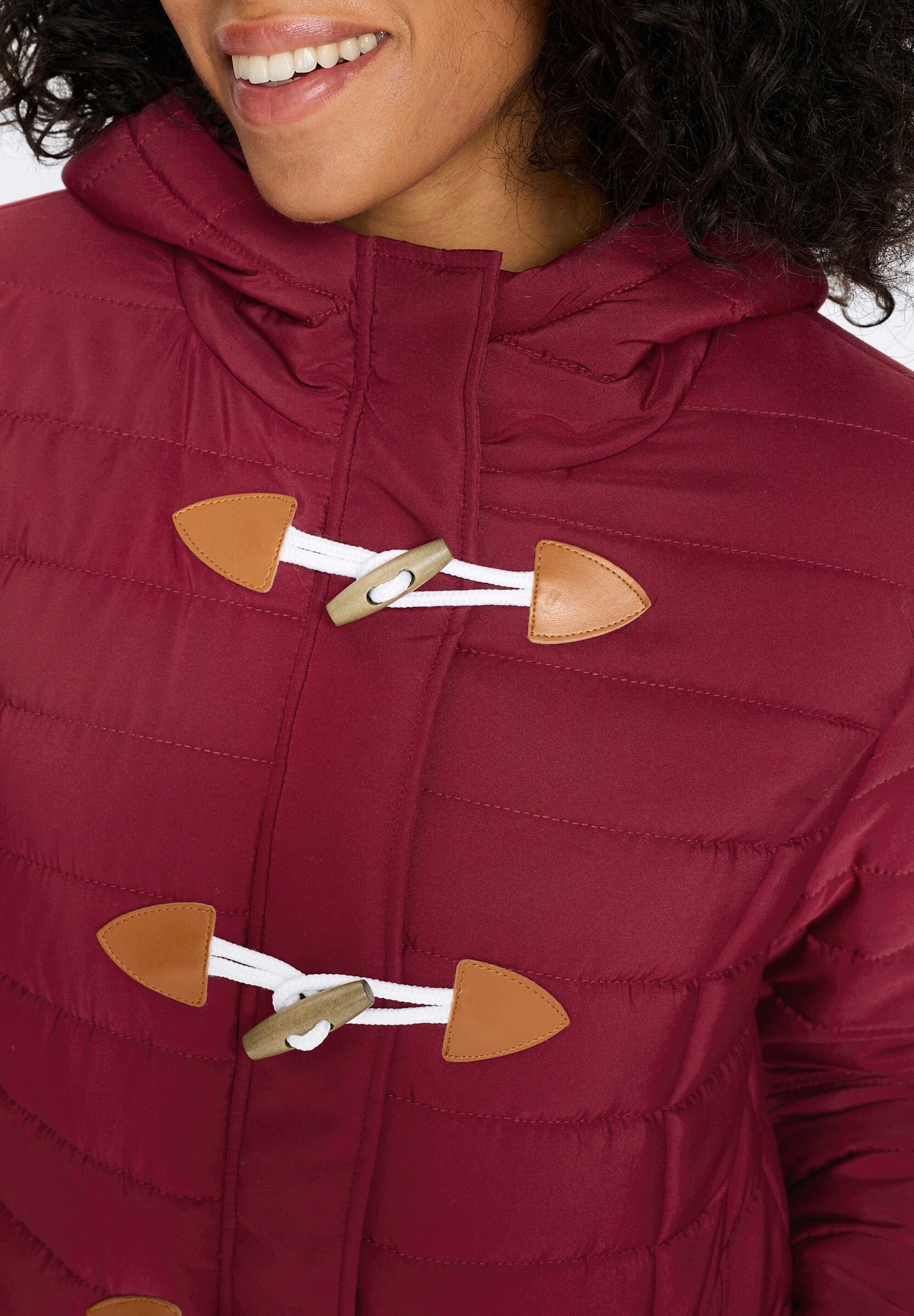 Sieh an! Steppjacke »Steppjacke Steppjacke mit Knebelknöpfen« mit Kapuze