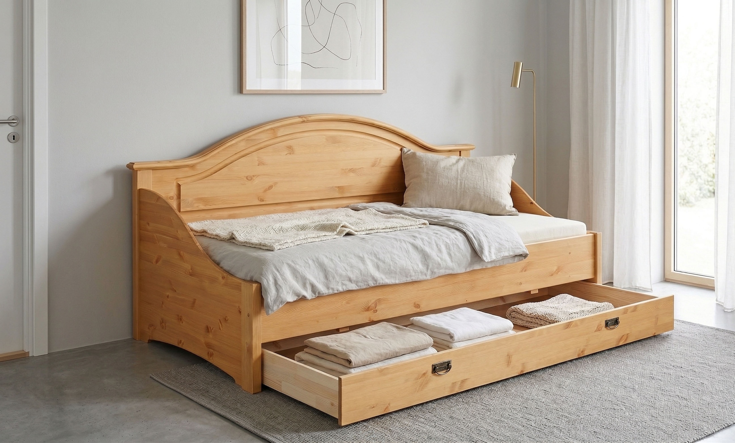 OTTO home Daybett »Konrad« stabile Konstruktion aus massiver Kiefer, mit Rollrost