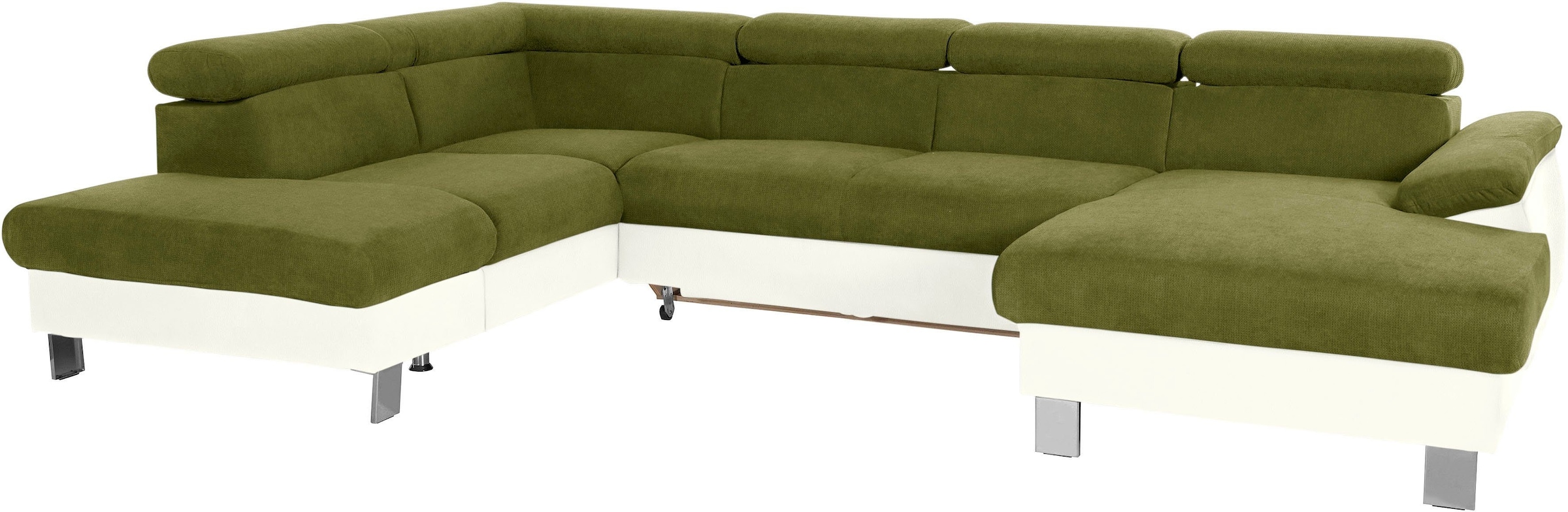 COTTA Polstergarnitur »Komaris U-Form«, (Set), Set bestehend aus: Wohnlandschaft mit Kopfteilverstellung & Hocker