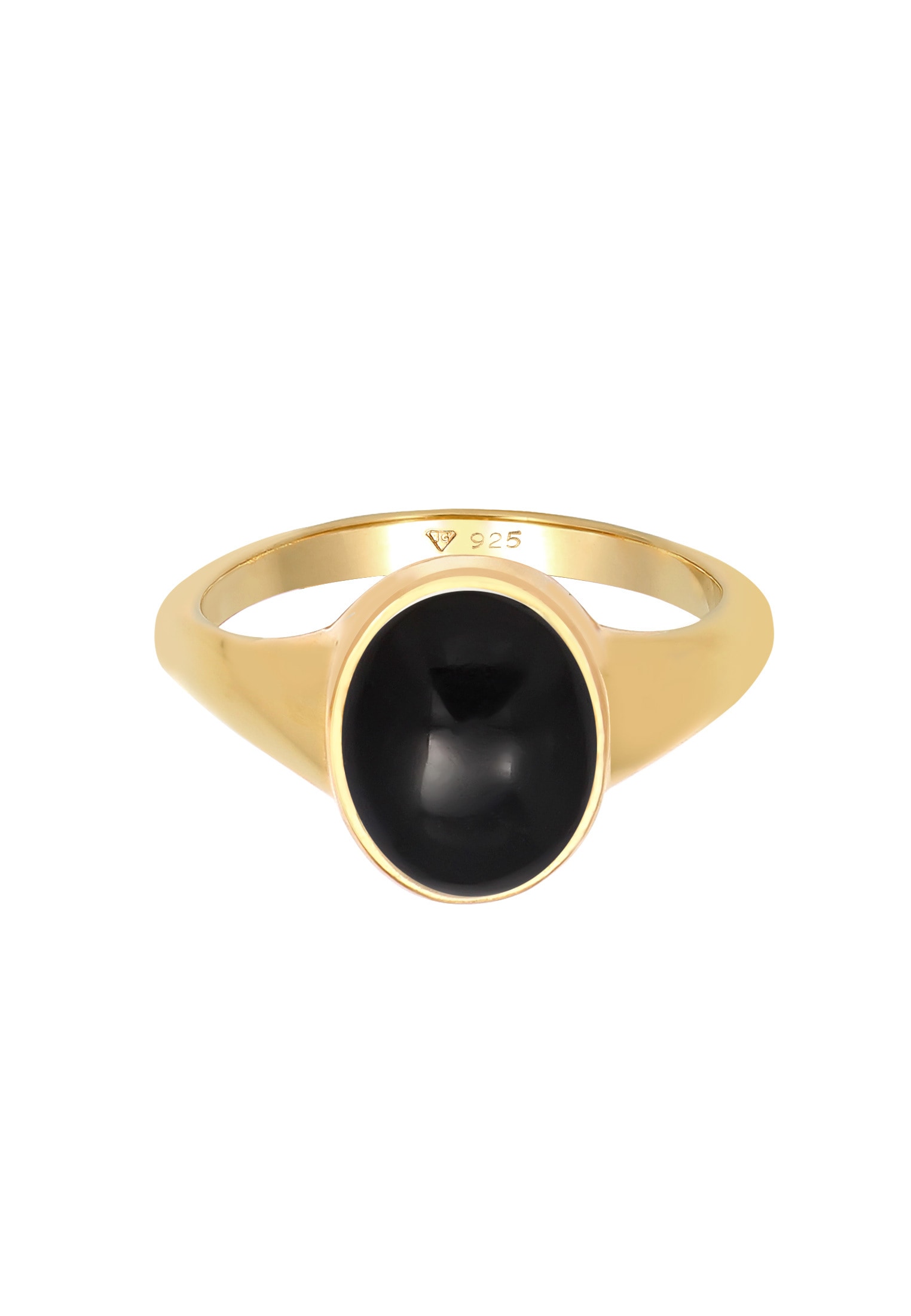 Elli Siegelring »Ring Siegelring Onyx Oval 925 Silber vergoldet«