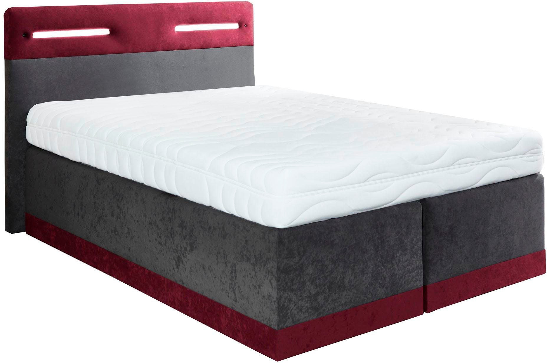 Westfalia Schlafkomfort Boxspringbett, mit LED-Beleuchtung