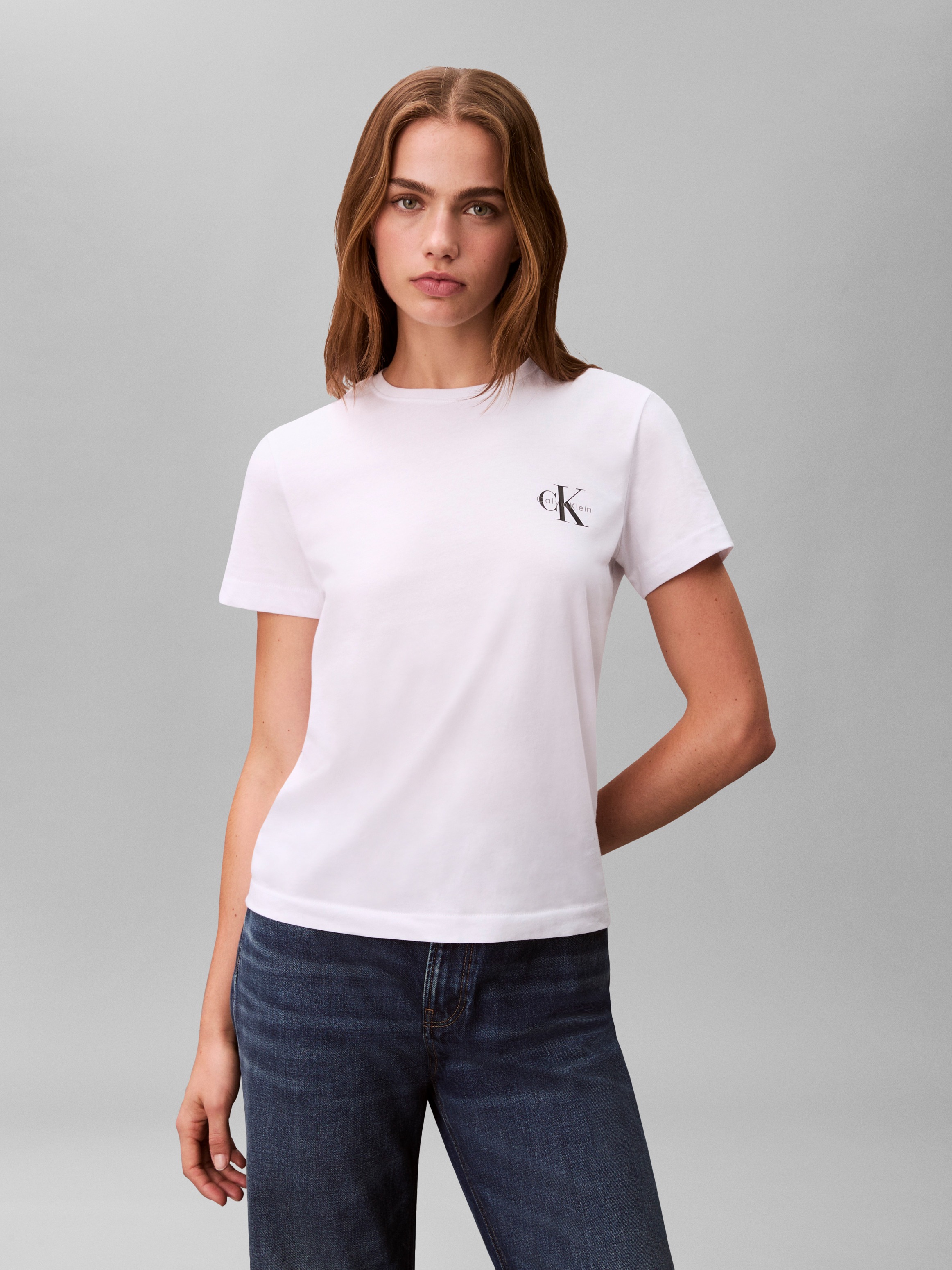 Calvin Klein Jeans T-Shirt »MONOLOGO CN 2 PACK TEE« Packung, 2er-Pack, 2 tlg. , Logoschriftzug